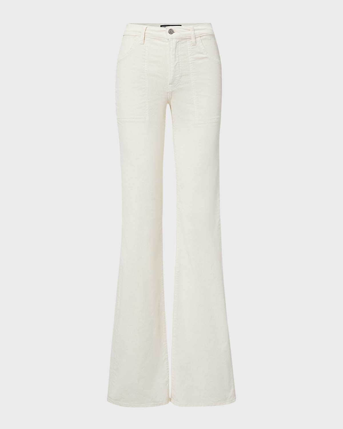 Veronica Beard Crosbie Wide-Leg Patch Pocket Corduroy Jeans