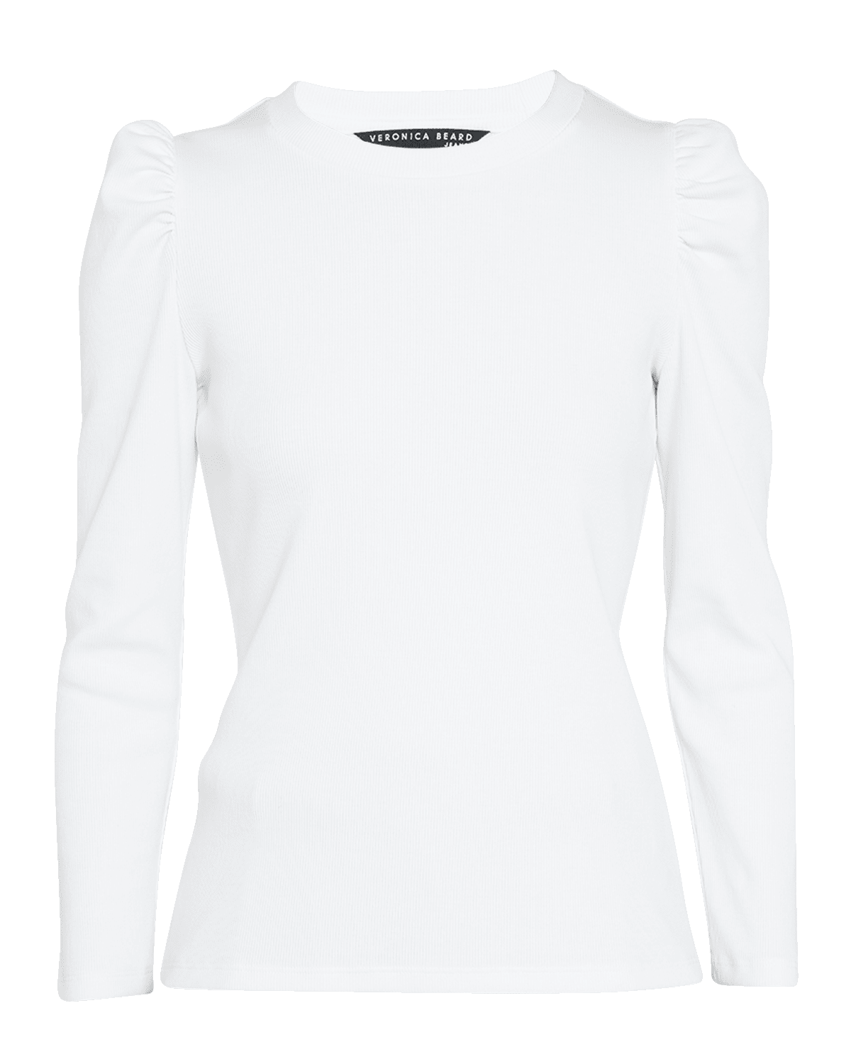 Veronica Beard Britney Cotton Long Puff-Sleeve Top