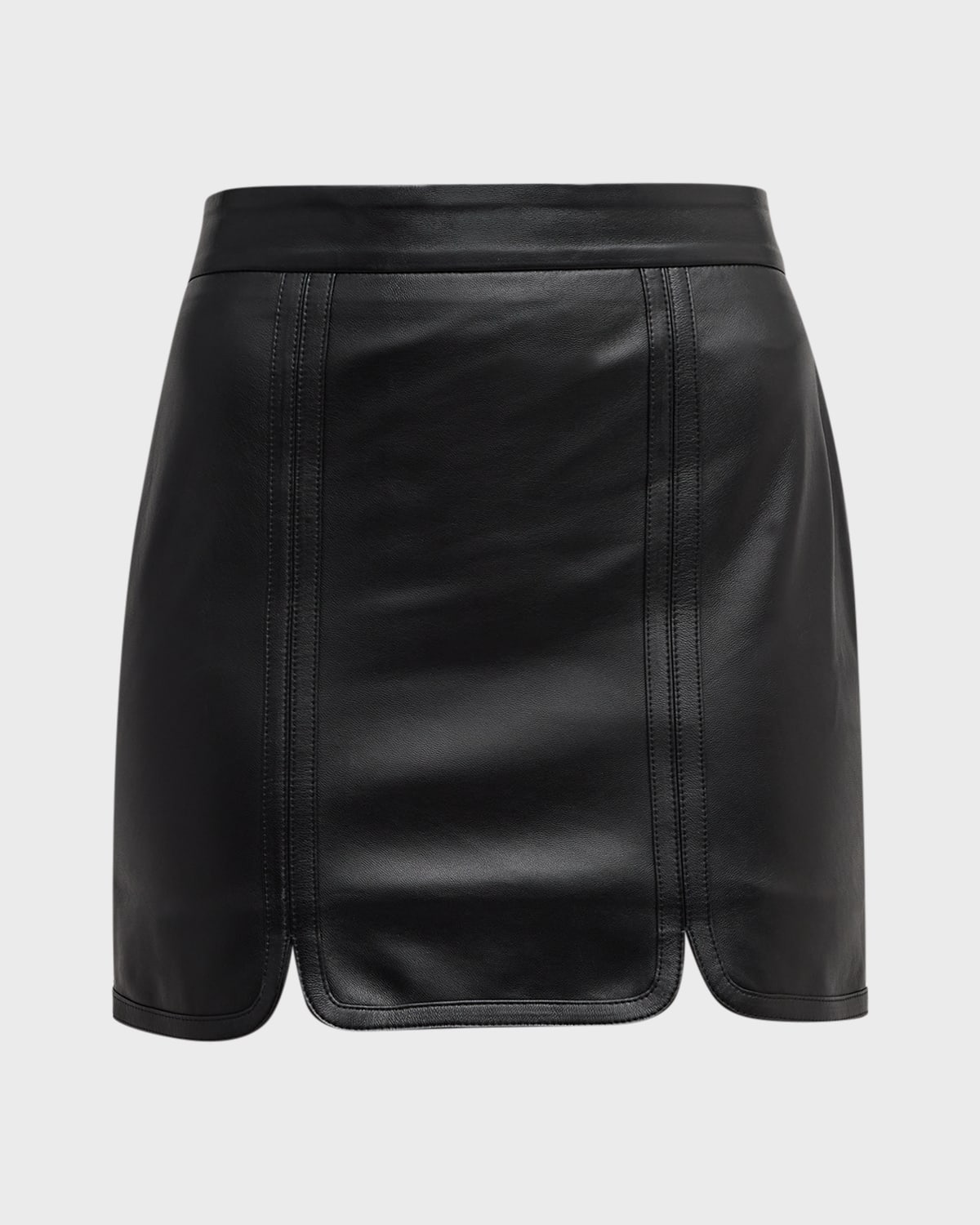 ZEYNEP ARCAY Curve-Hem Leather Mini Skirt