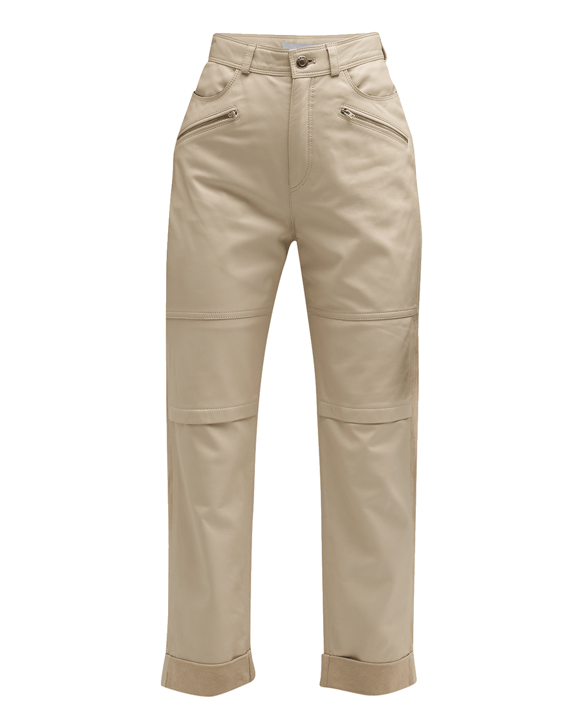 Iro Aysel Straight Leather Ankle Pants