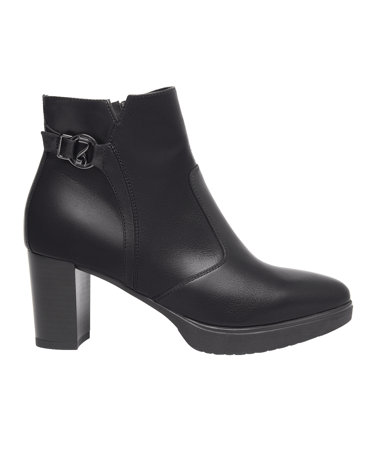 NeroGiardini Leather Buckle Ankle Booties