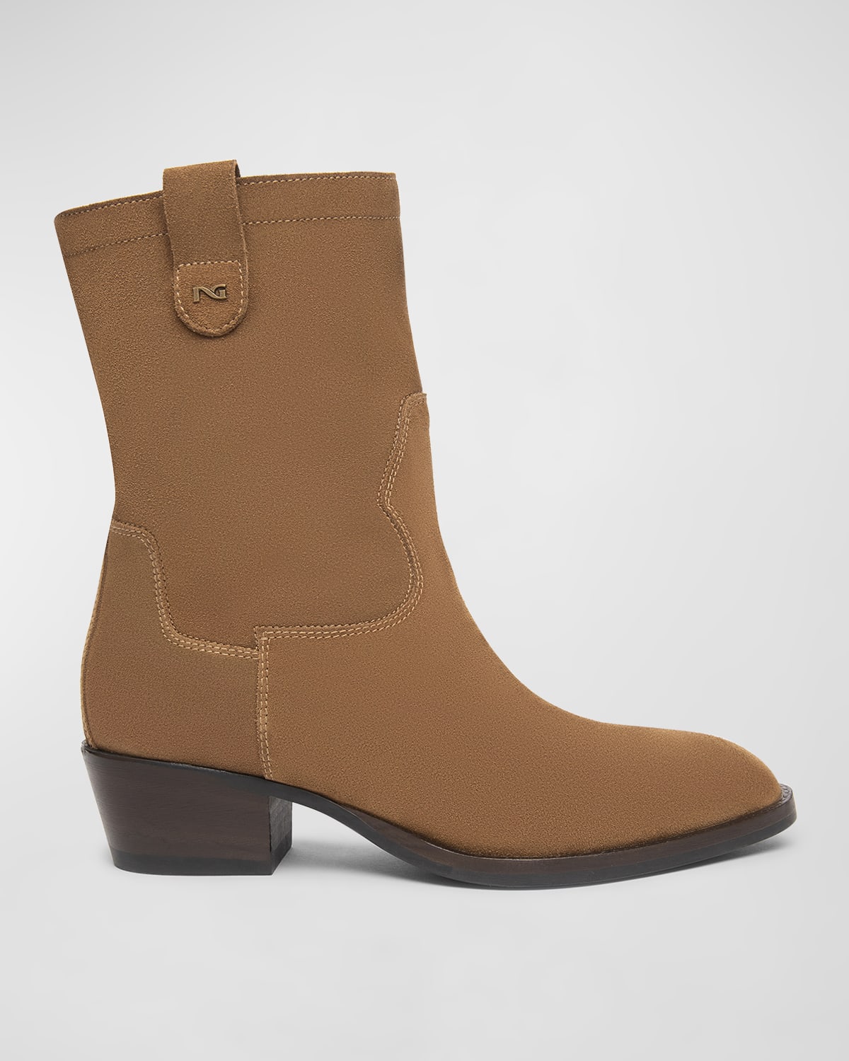 NeroGiardini Suede Western Ankle Booties