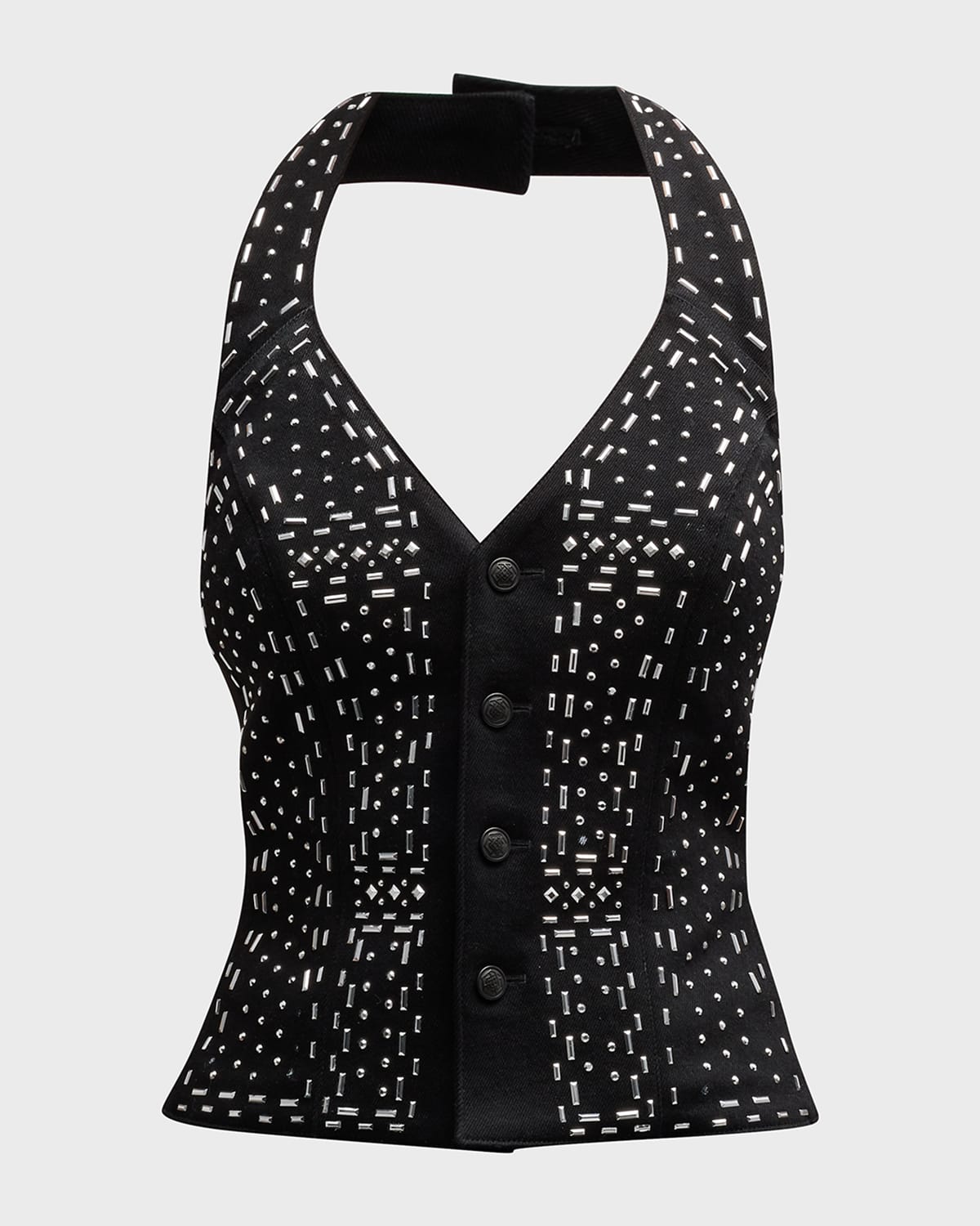Koche Rhinestone-Embellished Halter Vest
