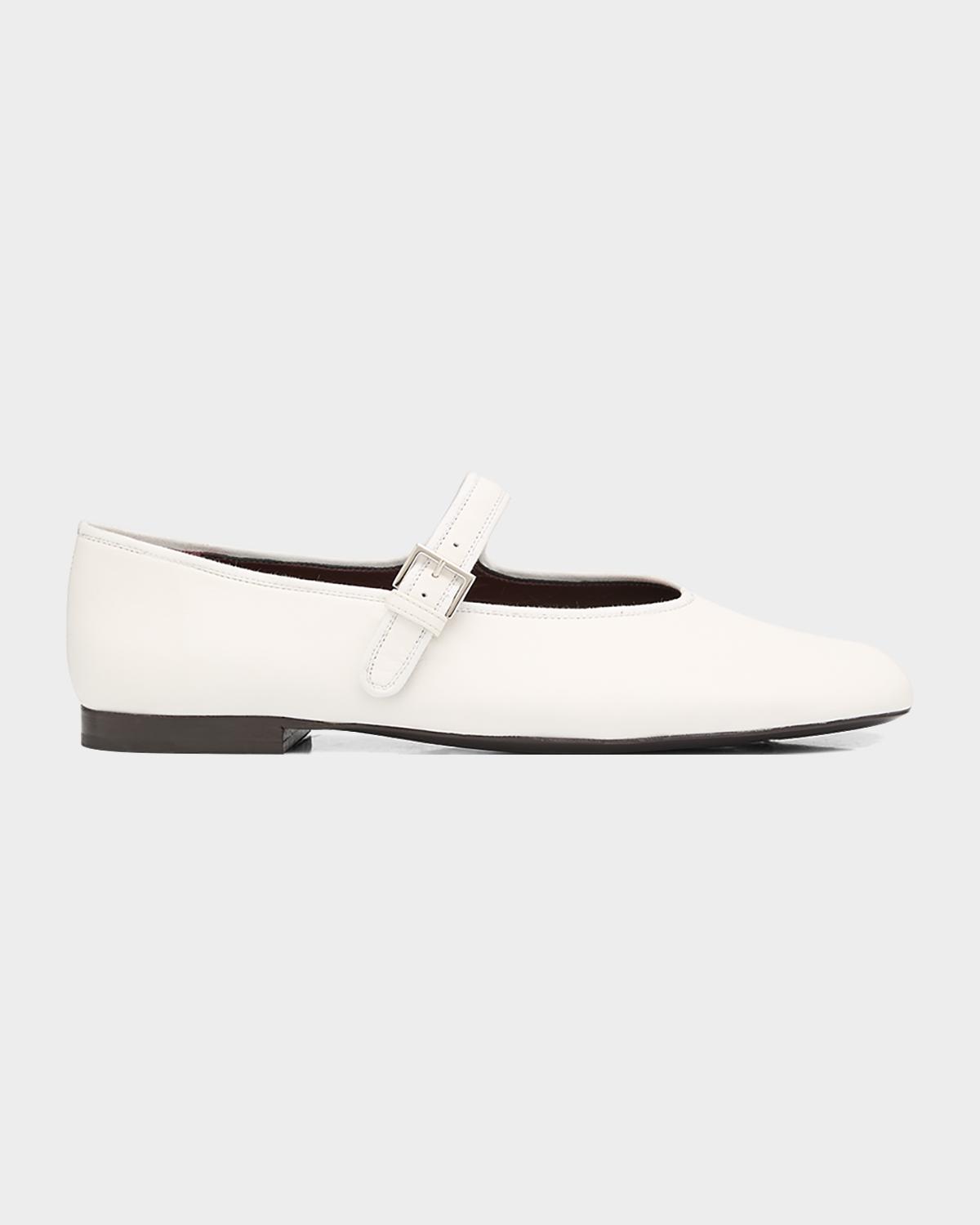 The Row Boheme Leather Mary Jane Ballerina Flats