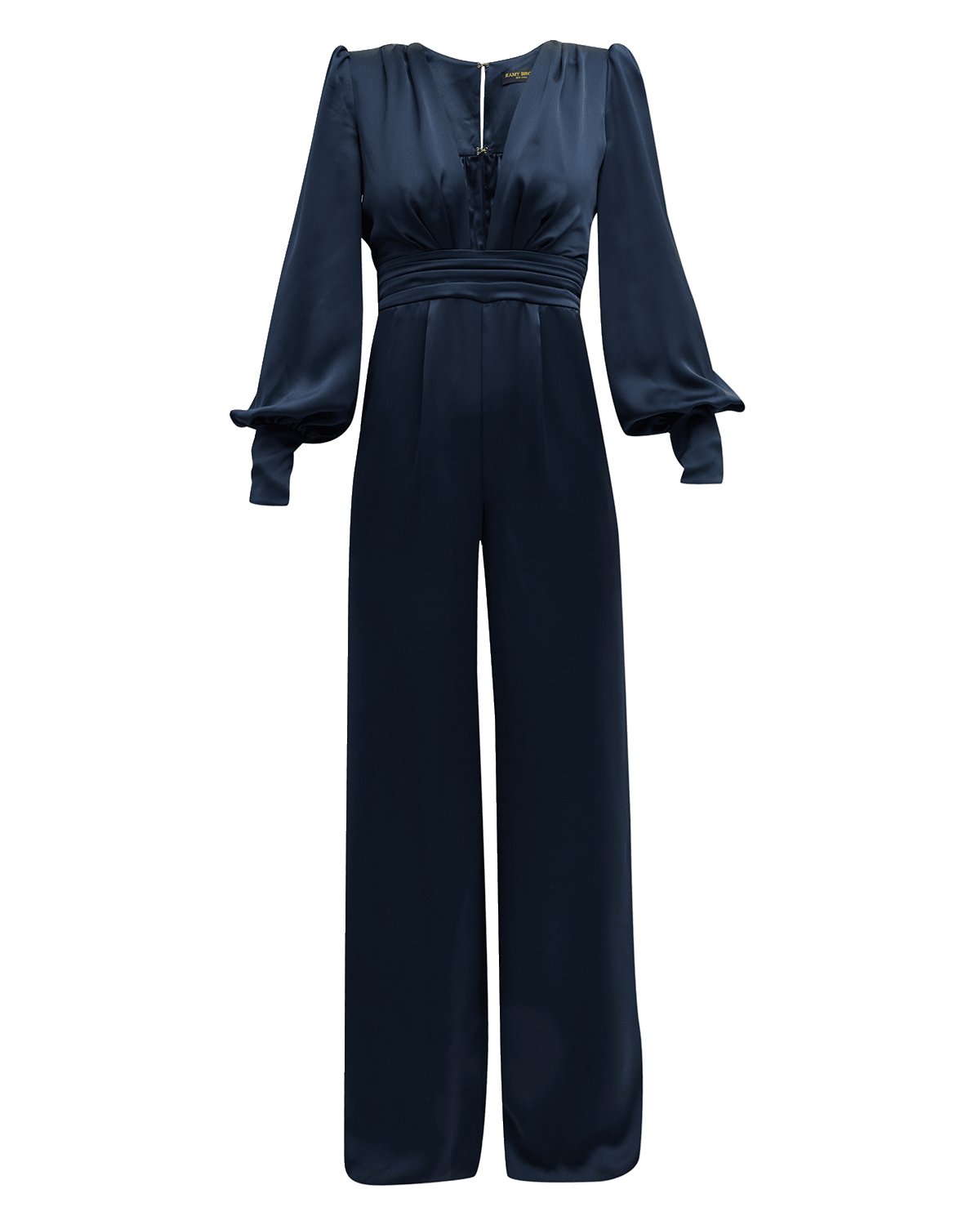 Ramy Brook Madelane Pleated Deep V-Neck Jumpsuit