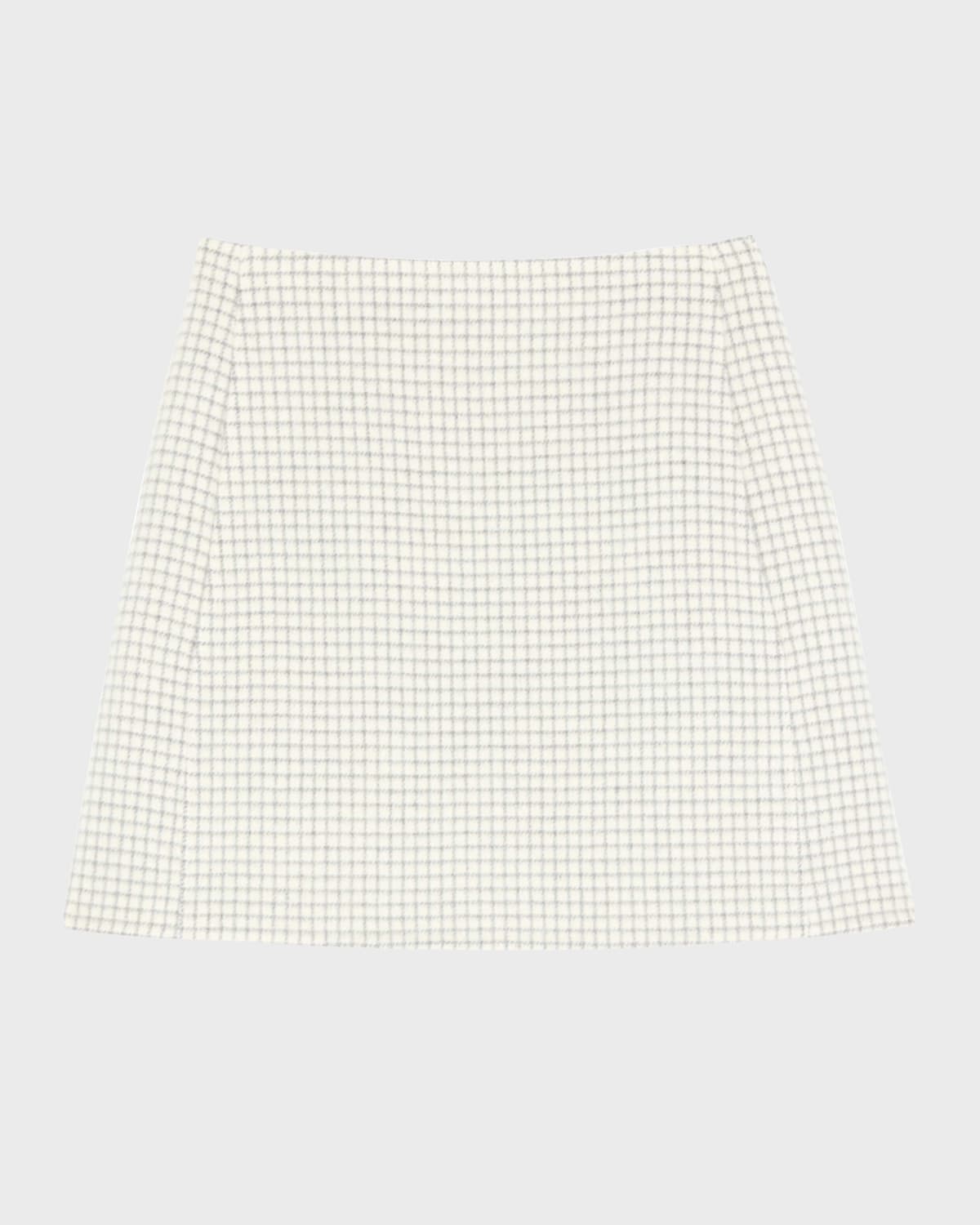 Theory Checked High-Waist Mini Skirt