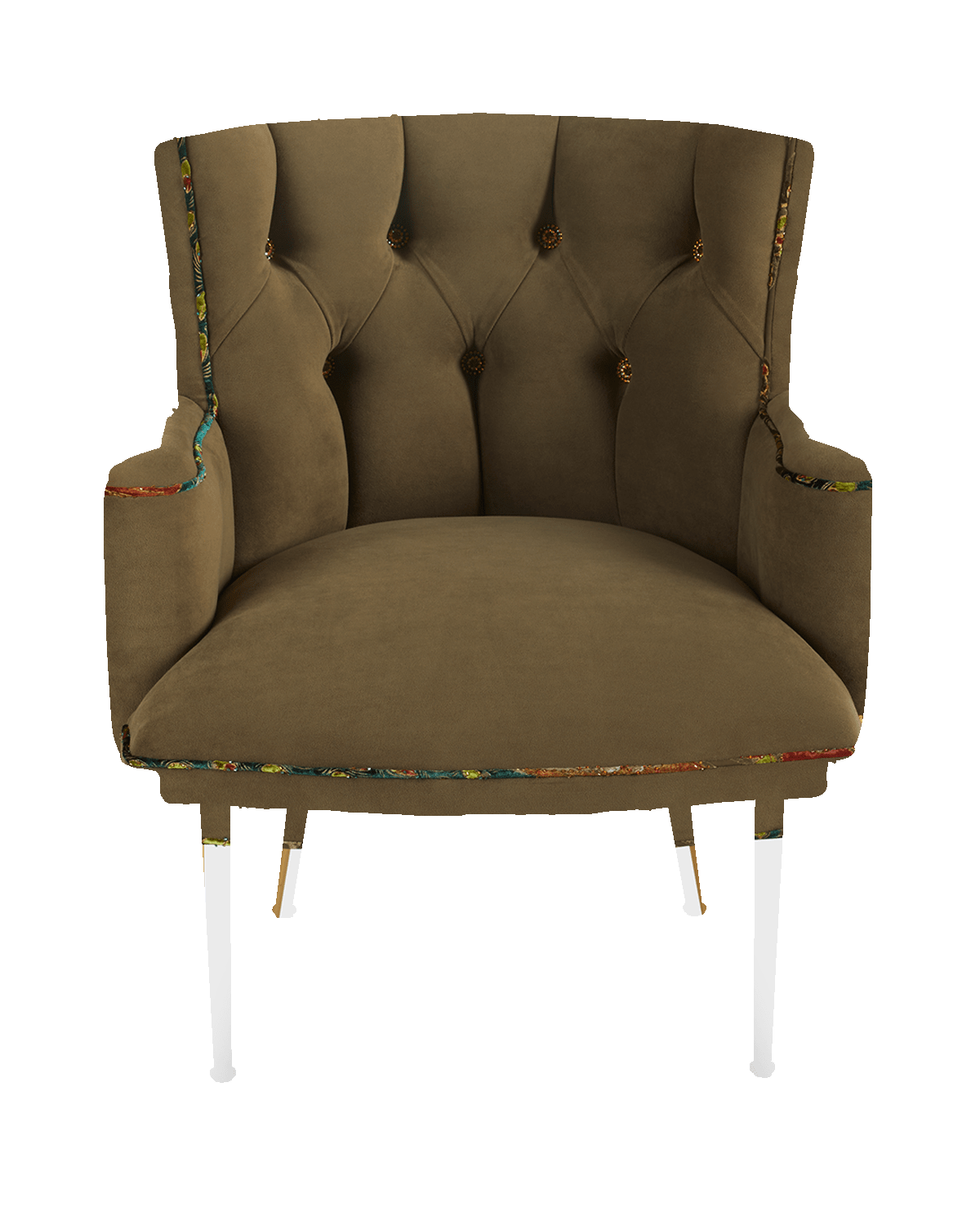 Haute House Tiffany Peacock Chair with Brass Legs