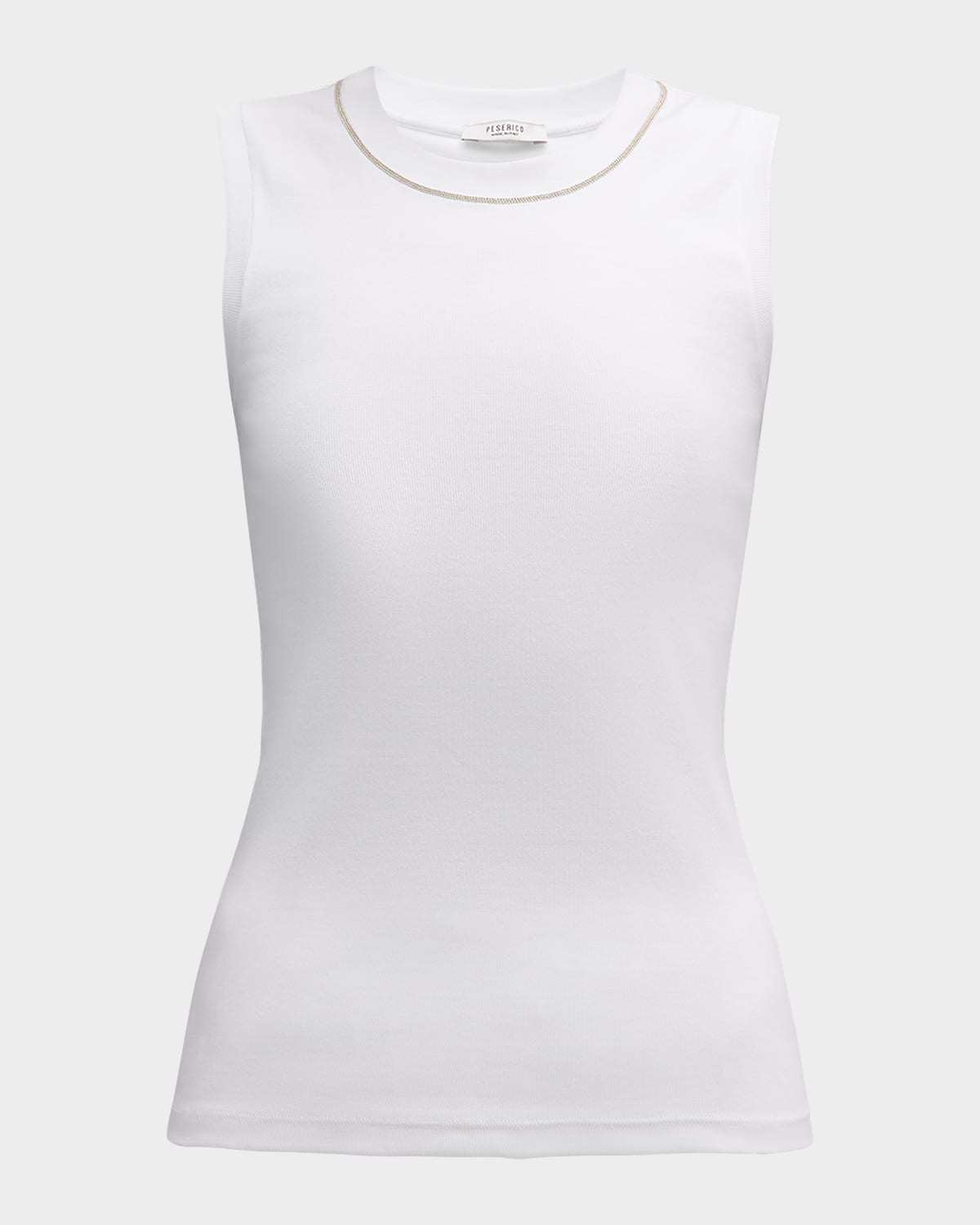 Peserico Ribbed Beaded Crewneck Tank