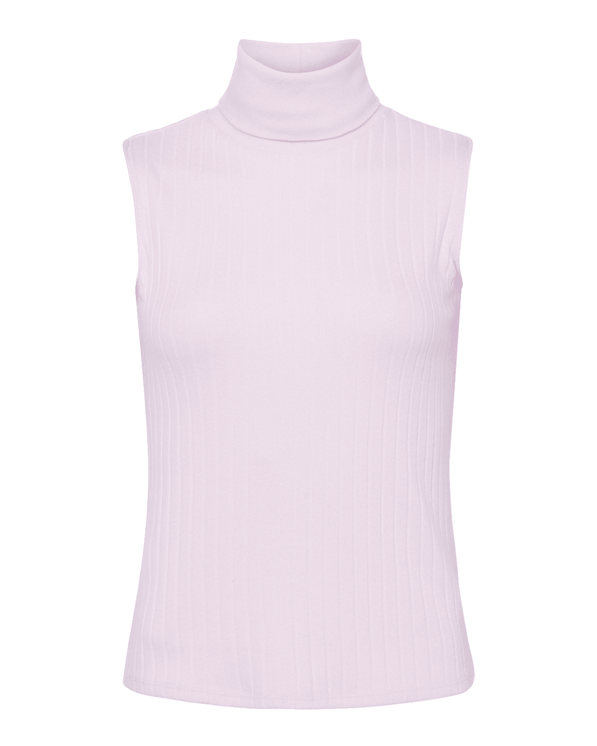 L'Agence Ceci Sleeveless Rib-Knit Turtleneck Top