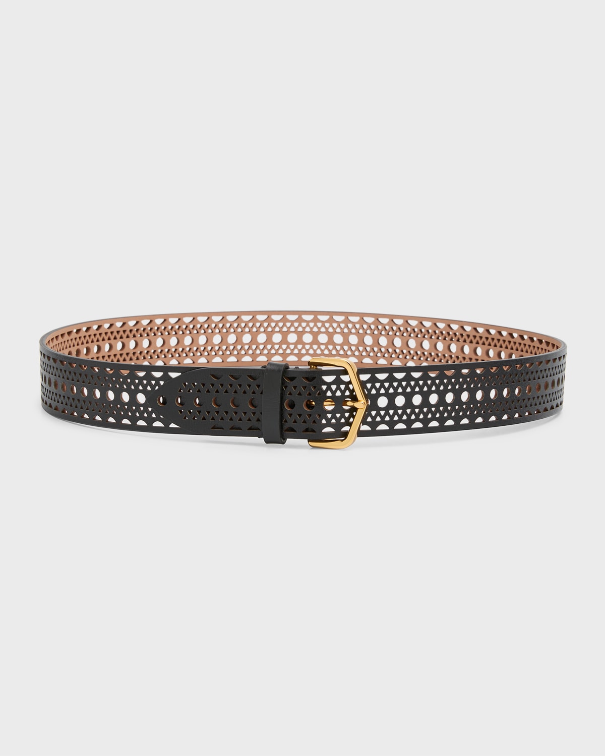ALAIA Vienne Thin Laser-Cut Leather Belt