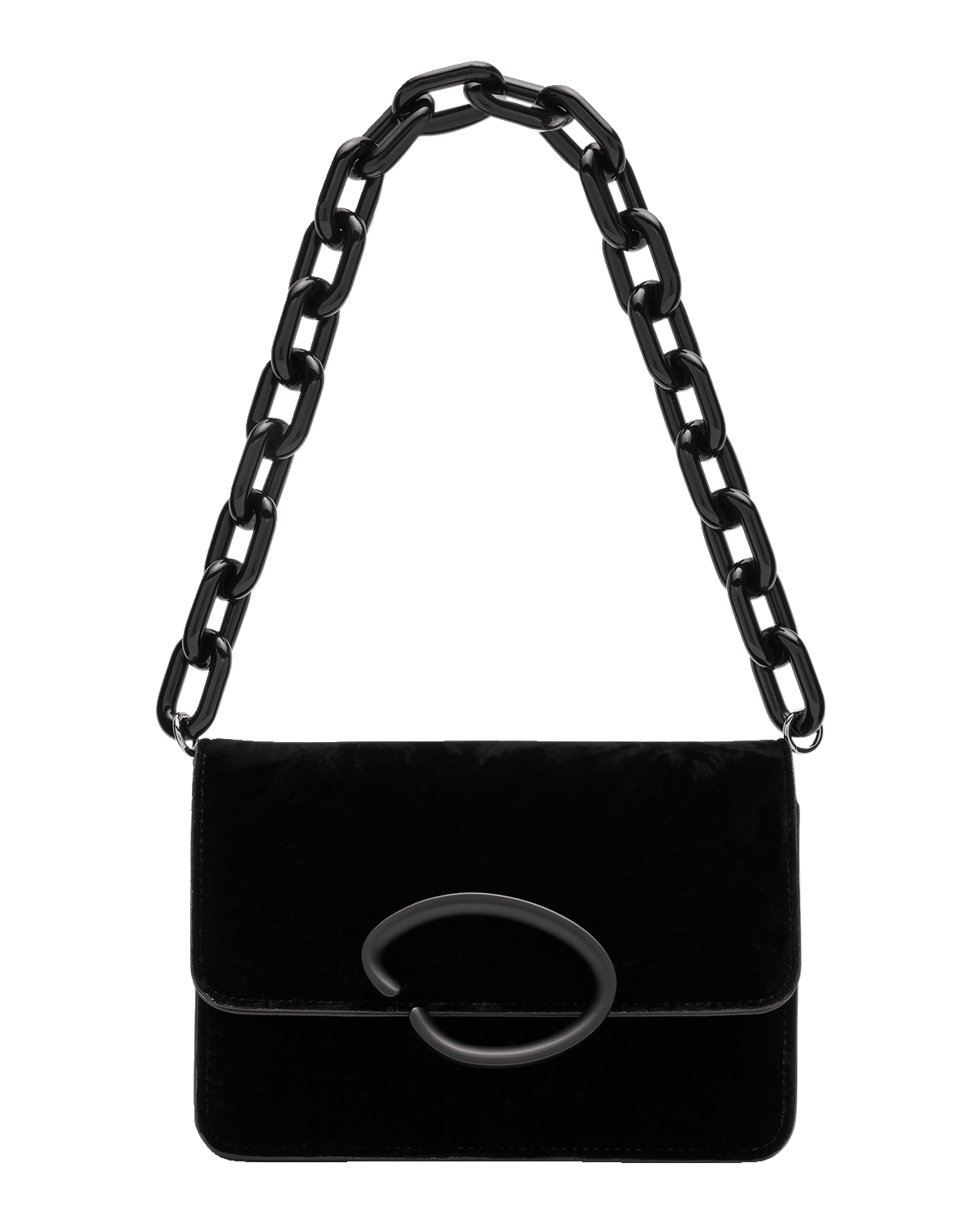 Oscar de la Renta O Pochette Suede Chain Crossbody Bag