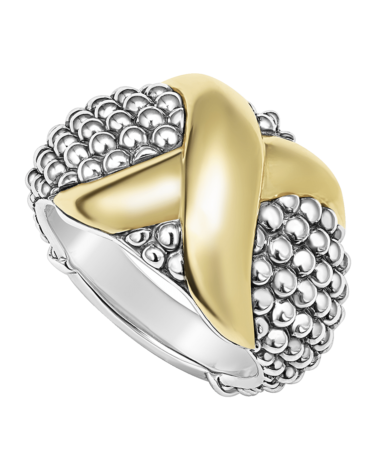 LAGOS Embrace Sterling Silver 18K X Wide Dome Ring