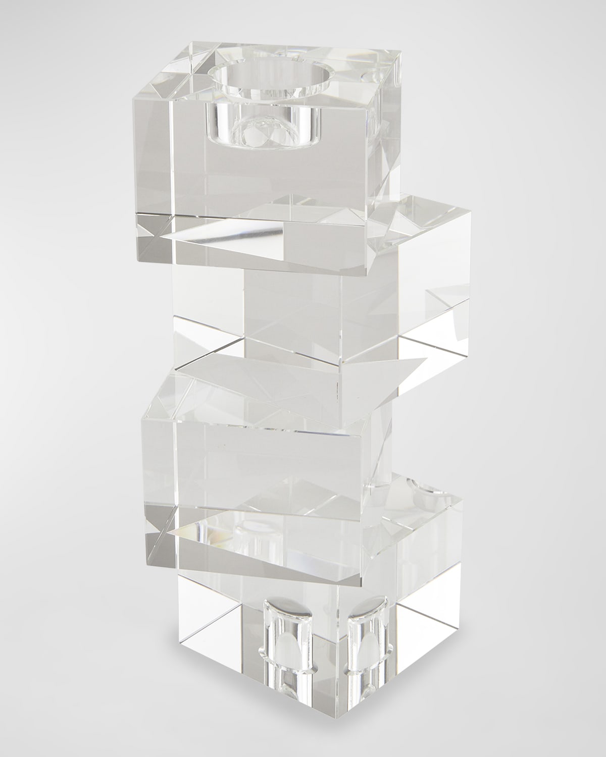 Tizo Clear Crystal Votive Or Tapered Candleholder "cubes" Large