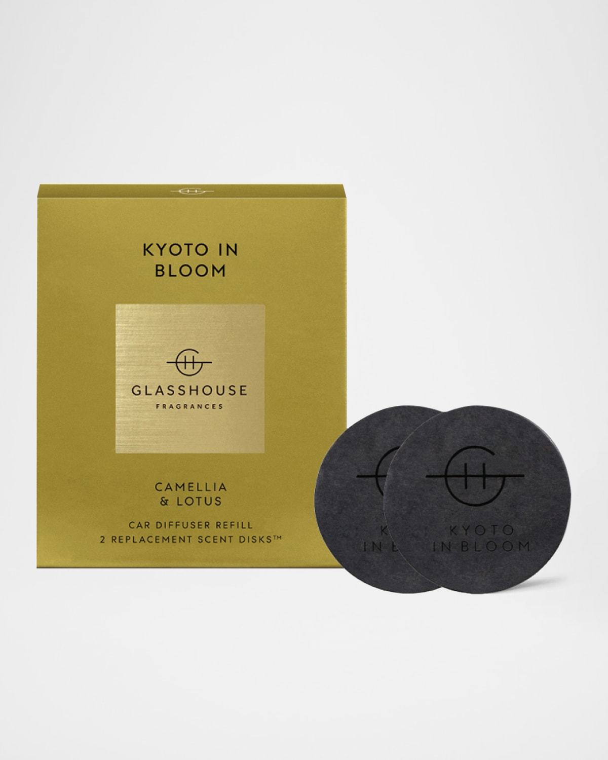 GLASSHOUSE FRAGRANCES Kyoto in Bloom Car Diffuser Replacement Scent Disks, Set of 2