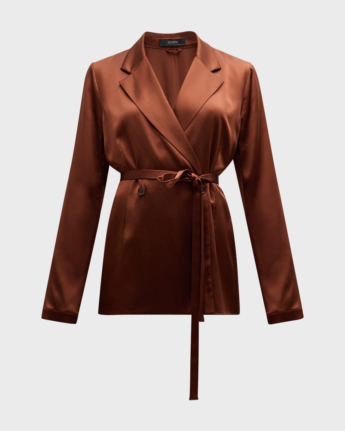 Joseph Joubert Double-Breasted Silk Satin Blazer