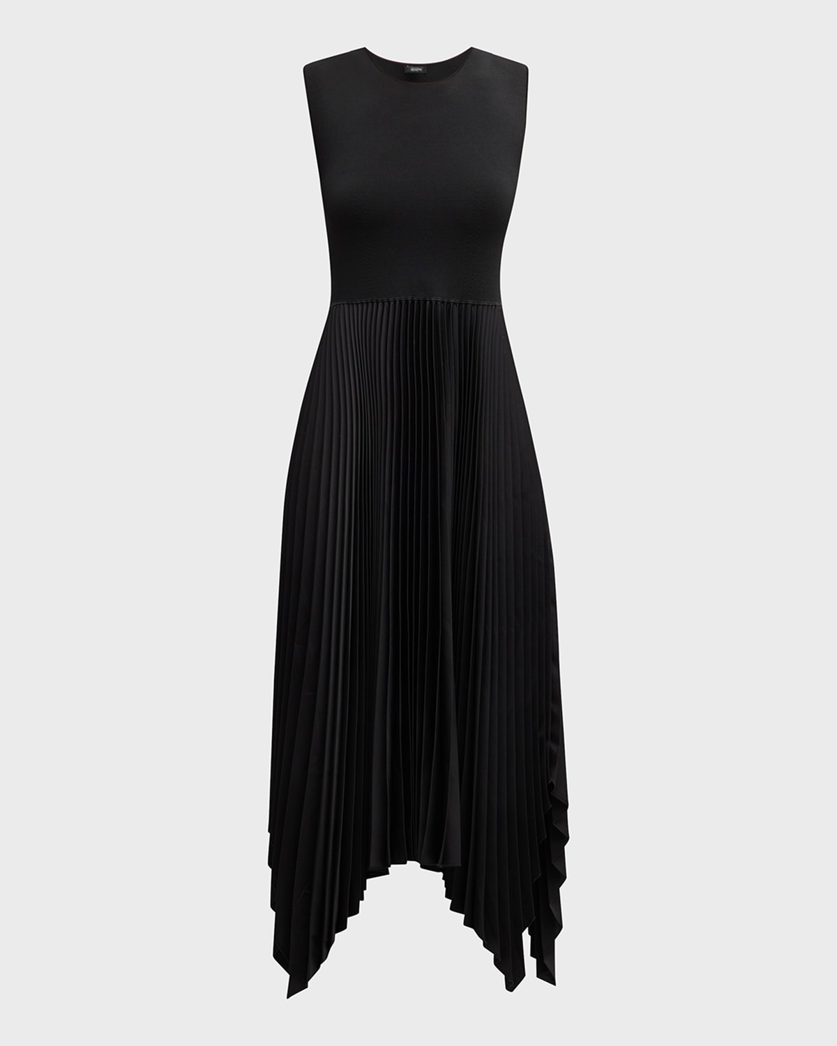 Joseph Sleeveless Pleated Handkerchief Midi Dress