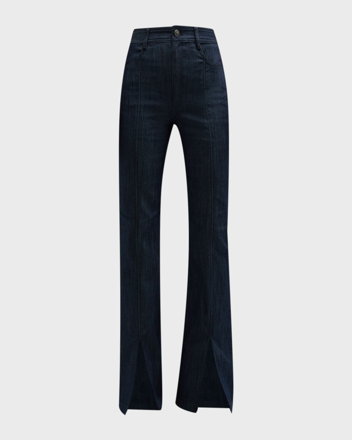 Cinq a Sept Shanis High-Rise Slit-Cuff Denim Bootcut Pants