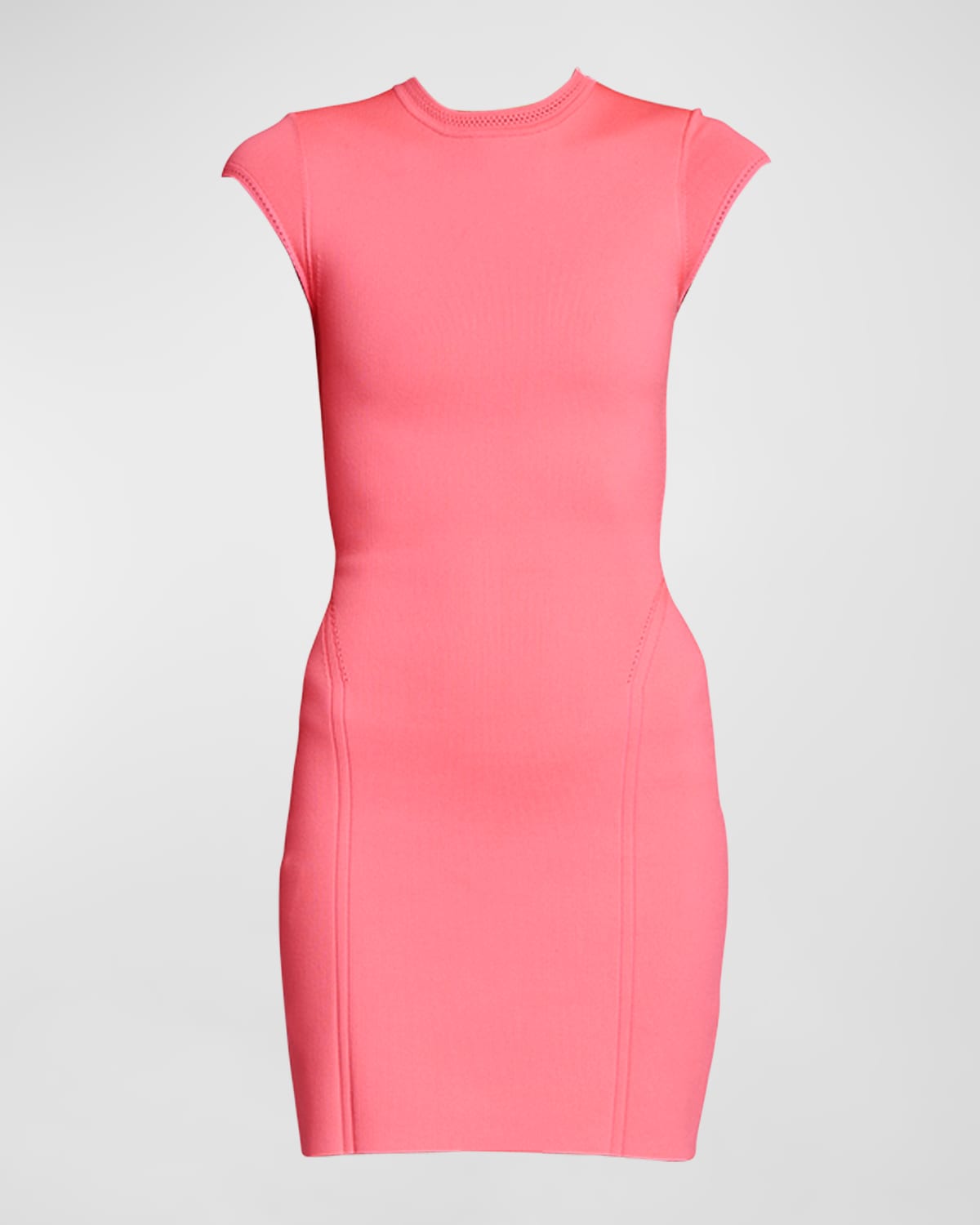 Victoria Beckham VB Body Cap-Sleeve Fitted Knit Mini Dress