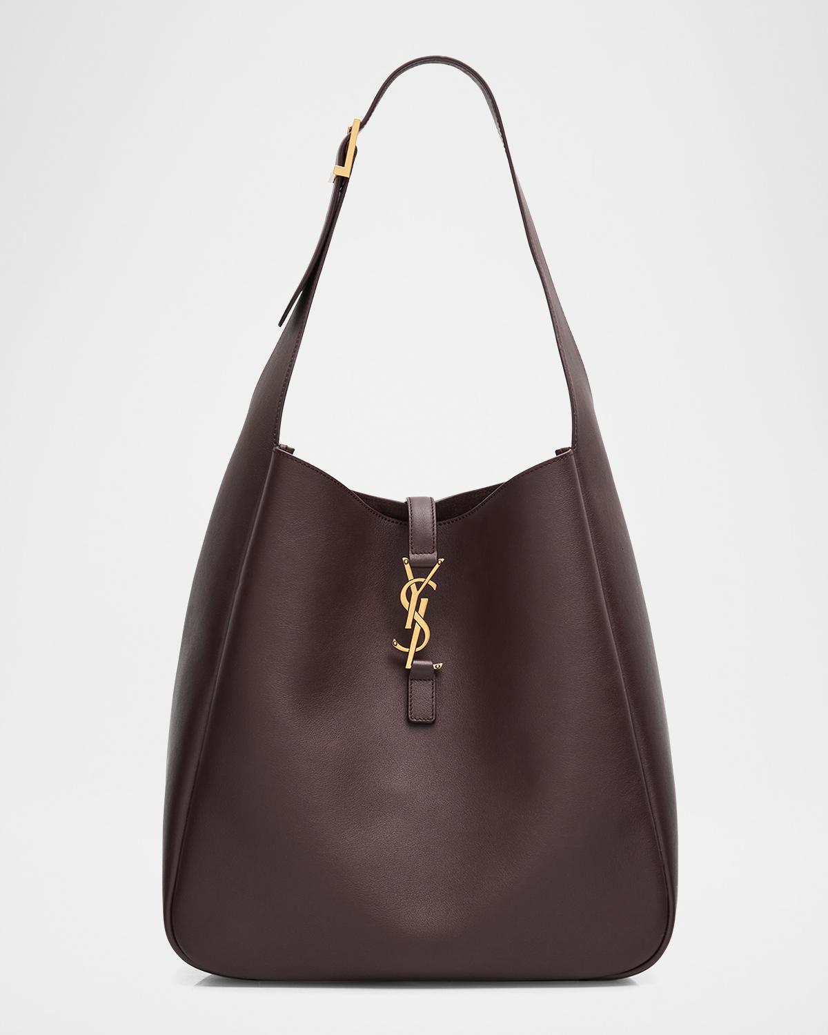 Le 5 A 7 Large Shoulder Hobo Bag in Smooth Leather