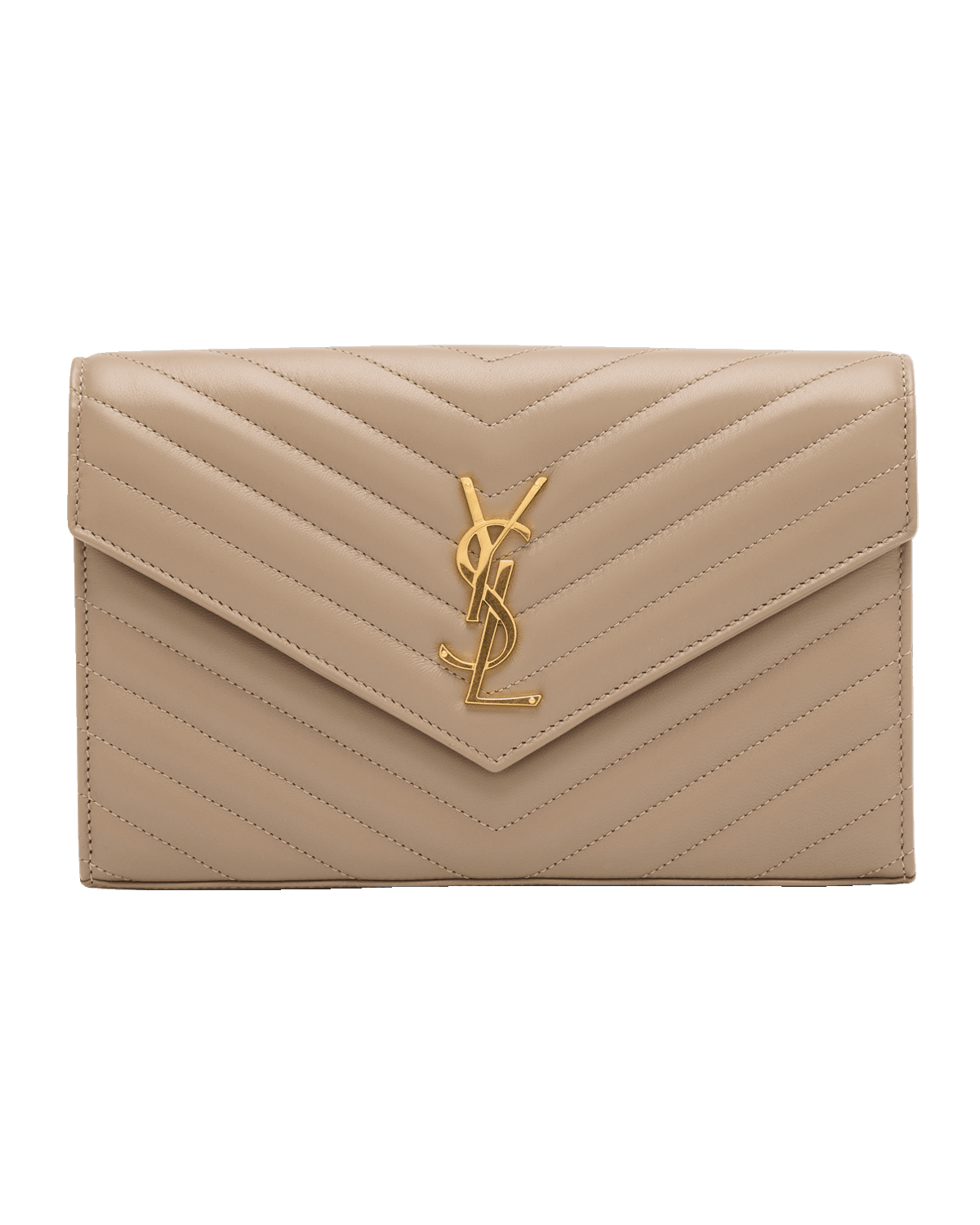 Saint Laurent YSL Monogram Large Wallet on Chain in Smooth Leather