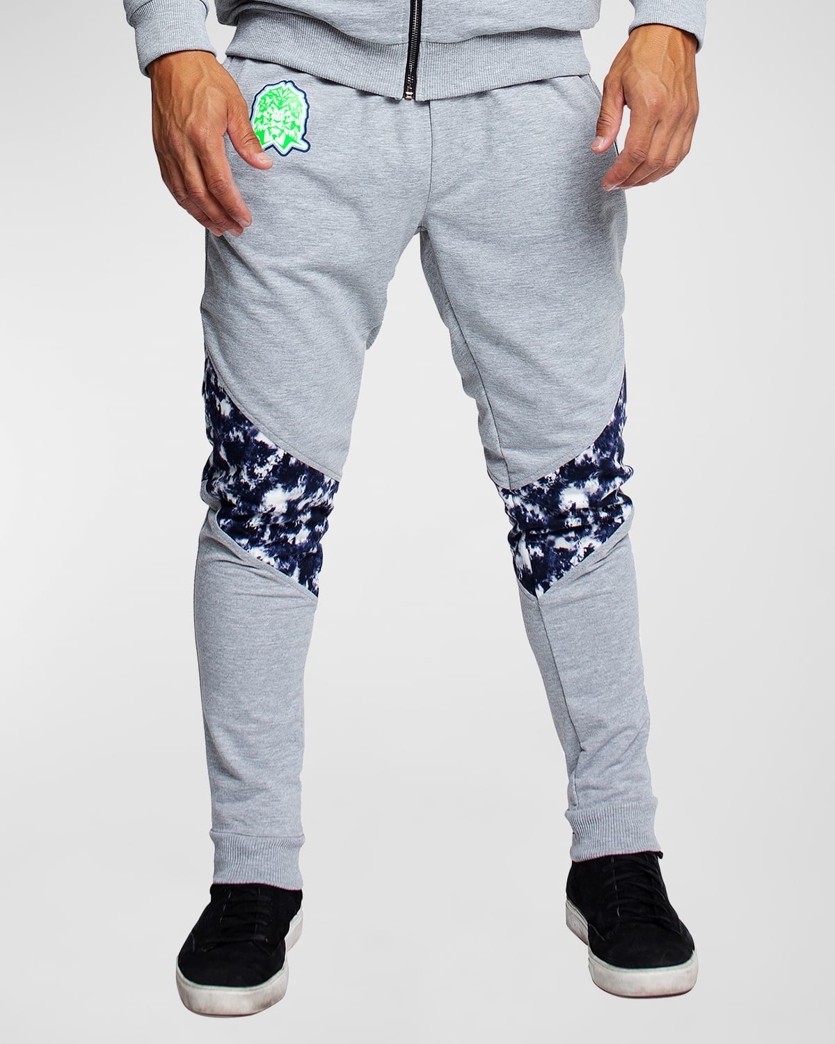 Maceoo Men's Jogger Pants with Tie-Dye Knees