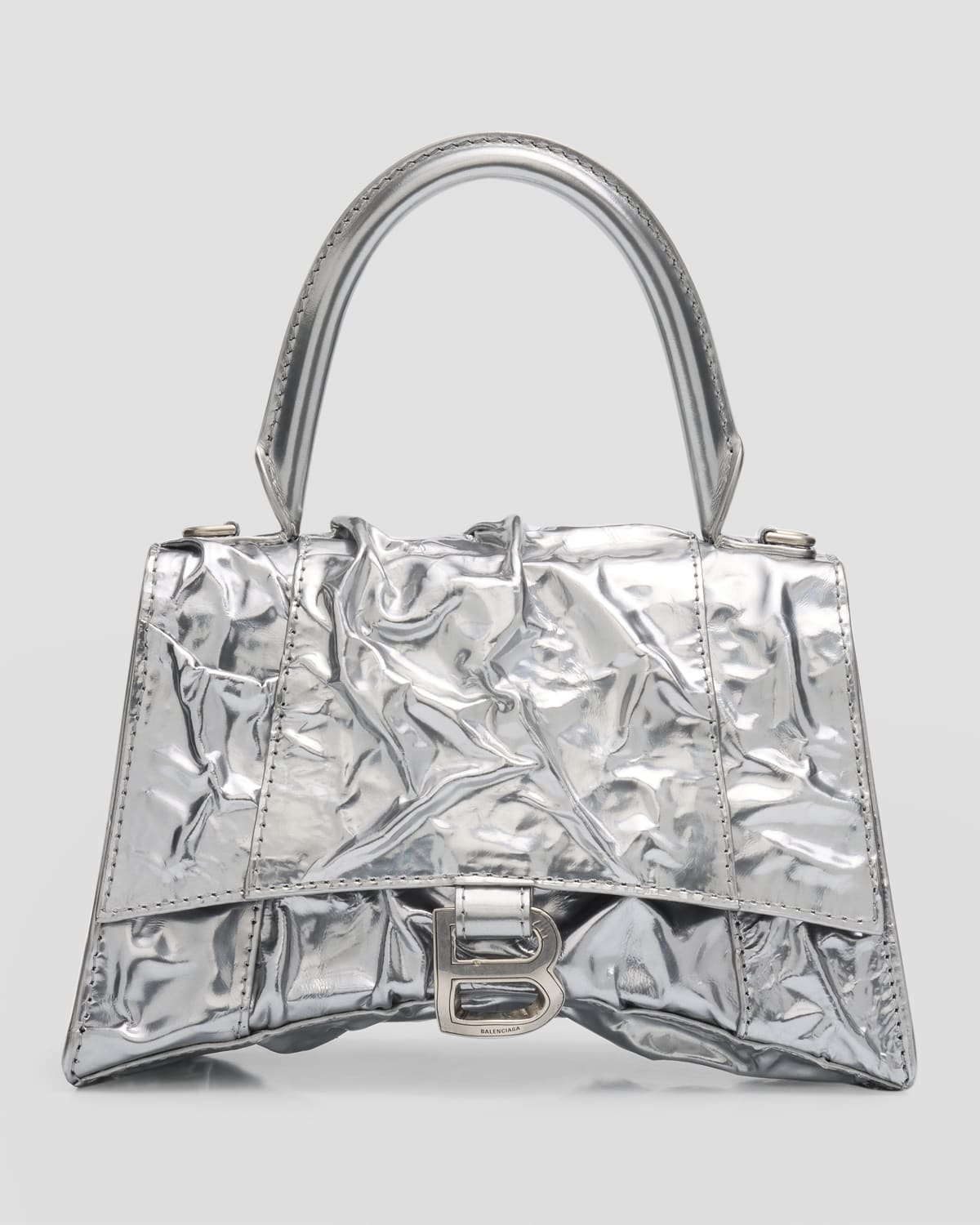 Balenciaga Hourglass Small Crushed-Effect Bag