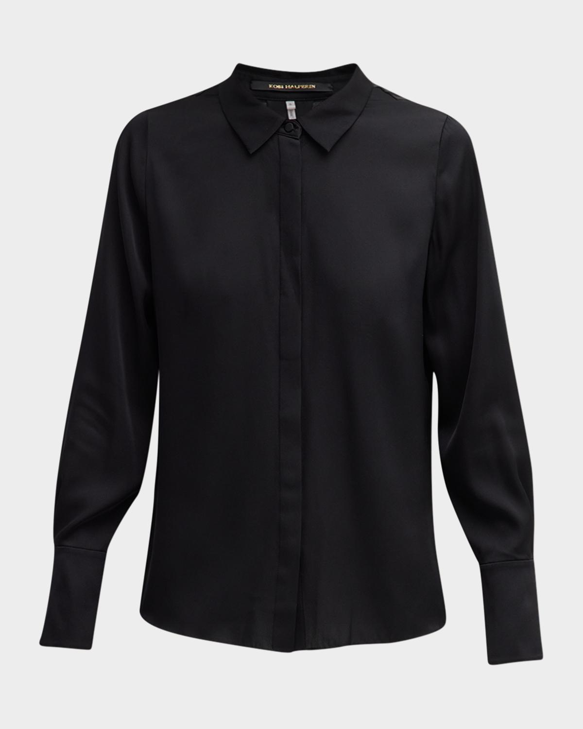Kobi Halperin Larissa Split-Cuff Button-Down Blouse
