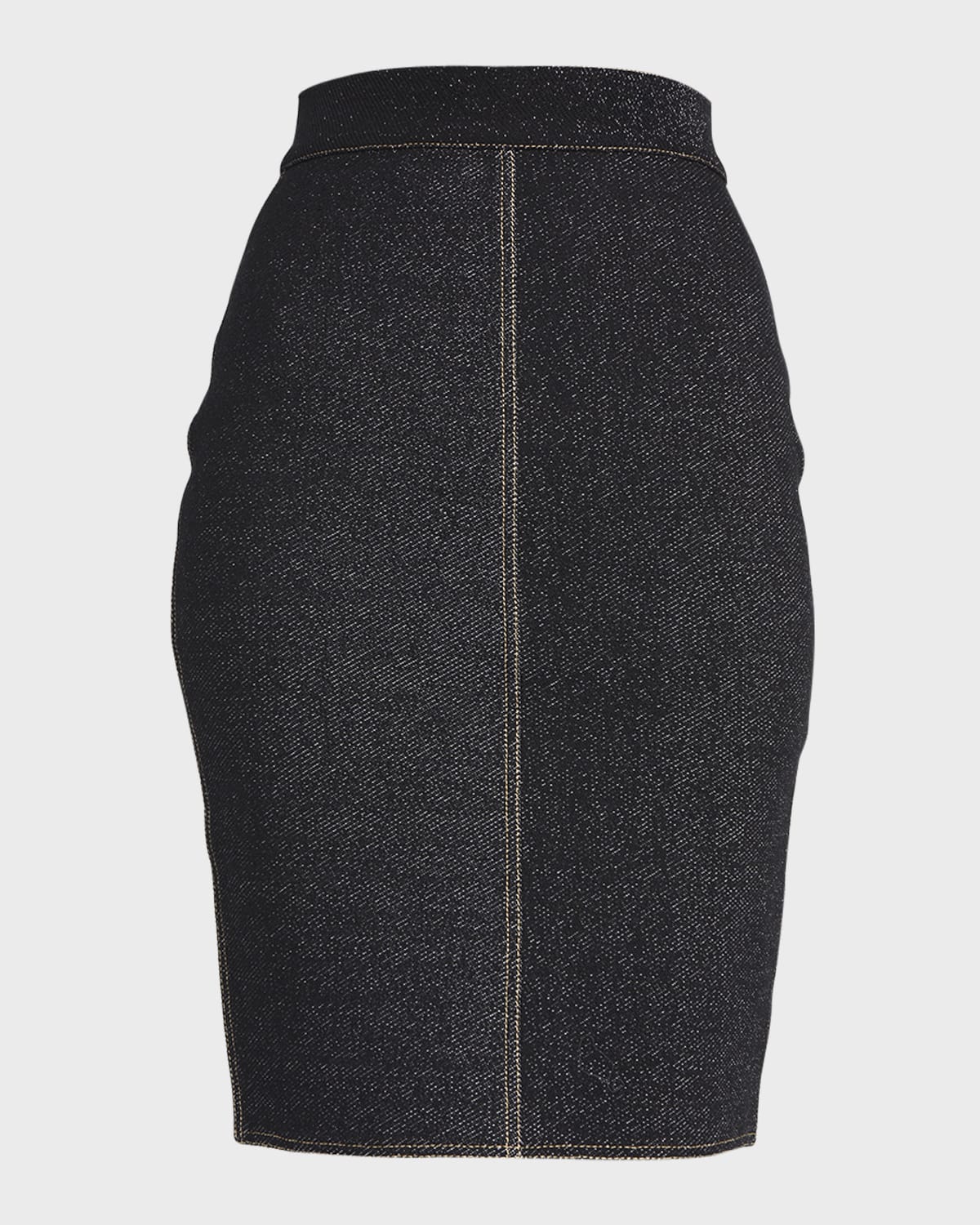 ALAIA Paneled Denim Tube Skirt