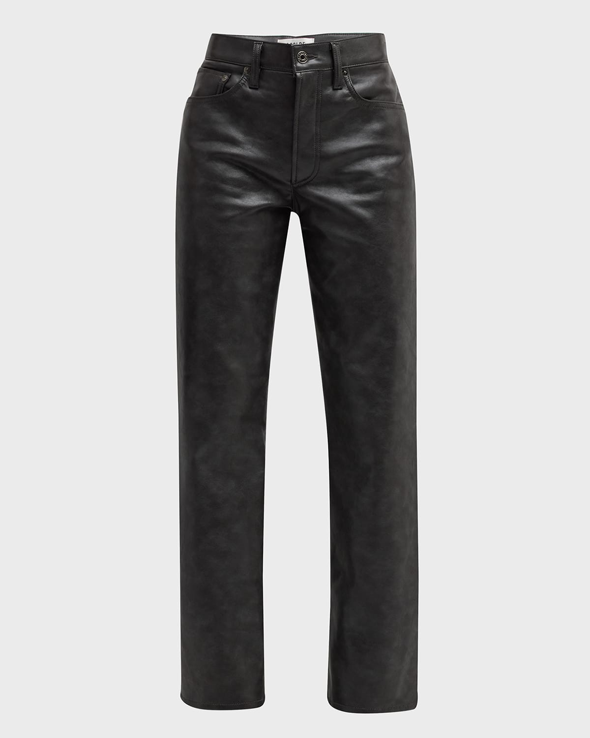 AGOLDE Sloane Leather-Blend Straight-Leg Pants