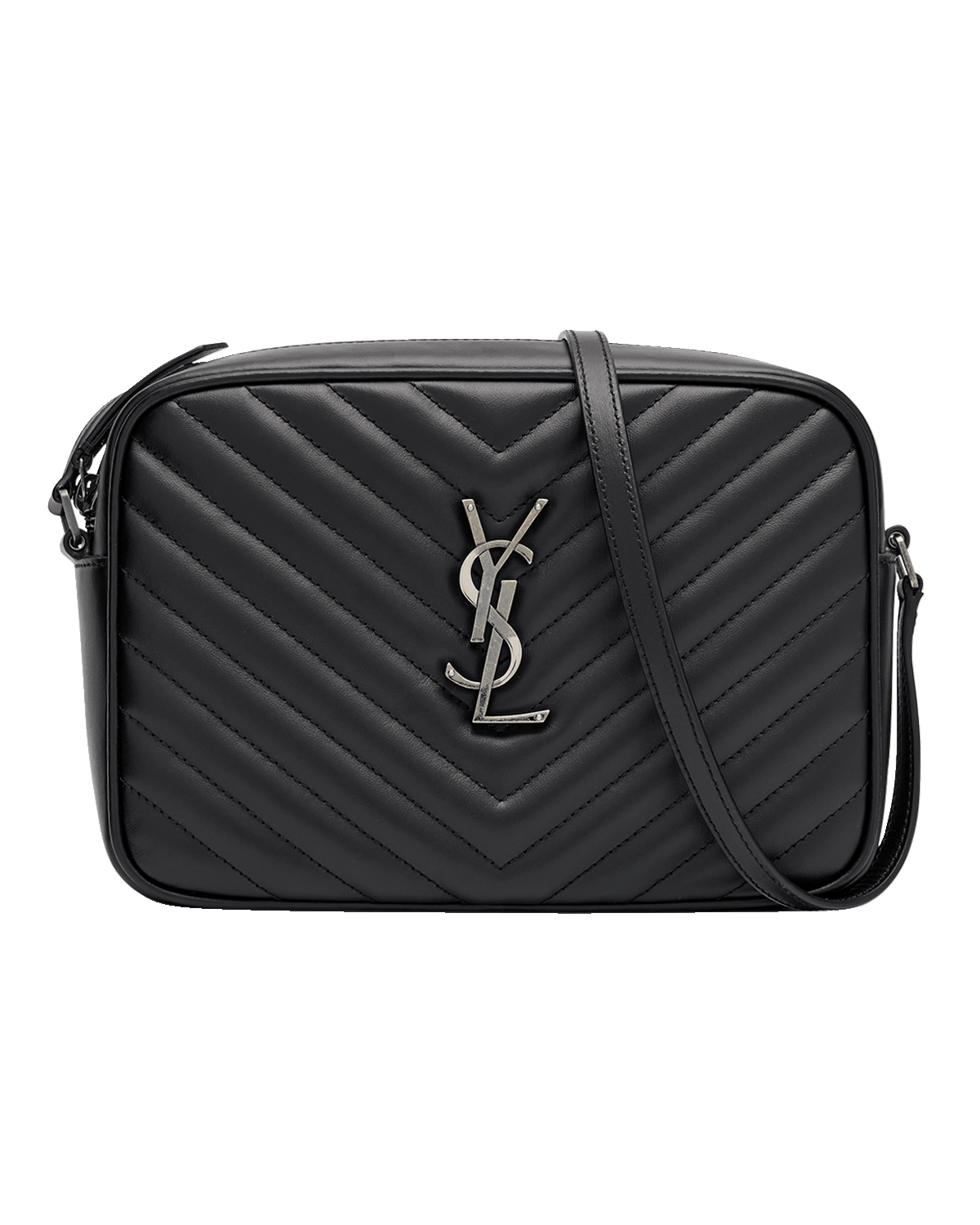 Saint Laurent Lou Medium Camera Crossbody Bag in Quilted Leather
