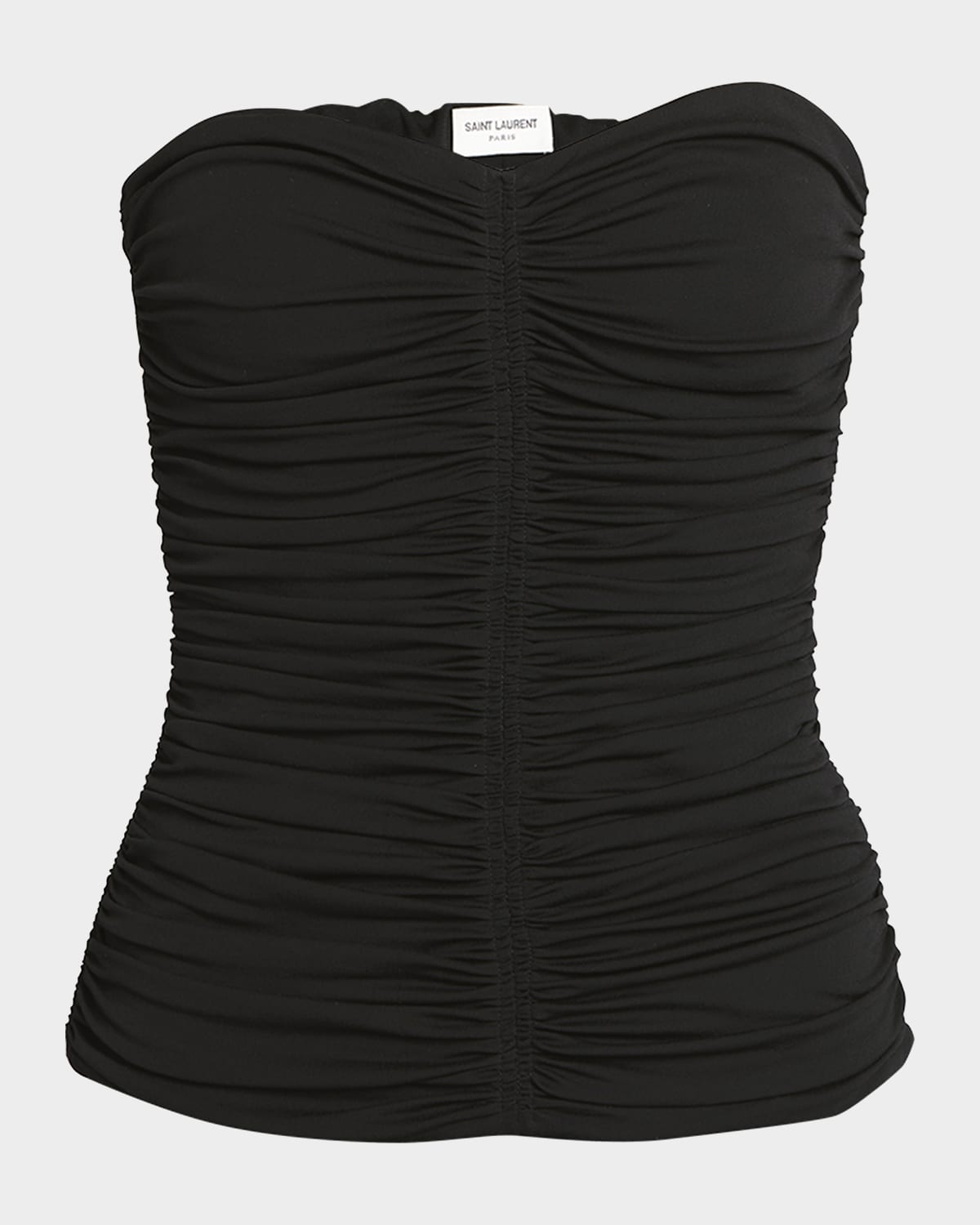 Saint Laurent Ruched Strapless Tube Top