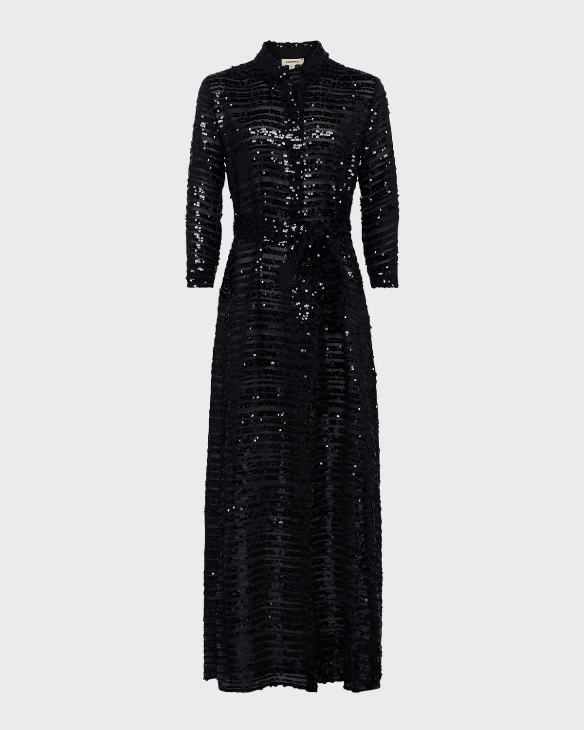L'Agence Cameron Sequined Maxi Shirtdress