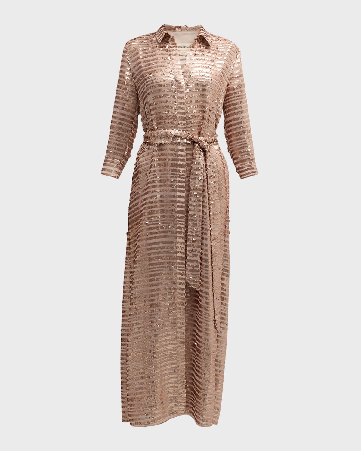 L'Agence Cameron Sequined Maxi Shirtdress