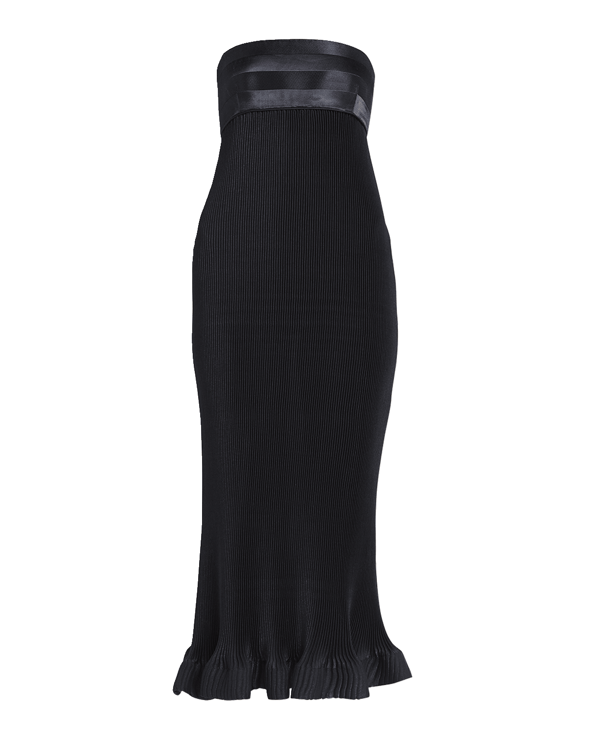 Giorgio Armani Strapless Empire-Waist Plisse Midi Dress