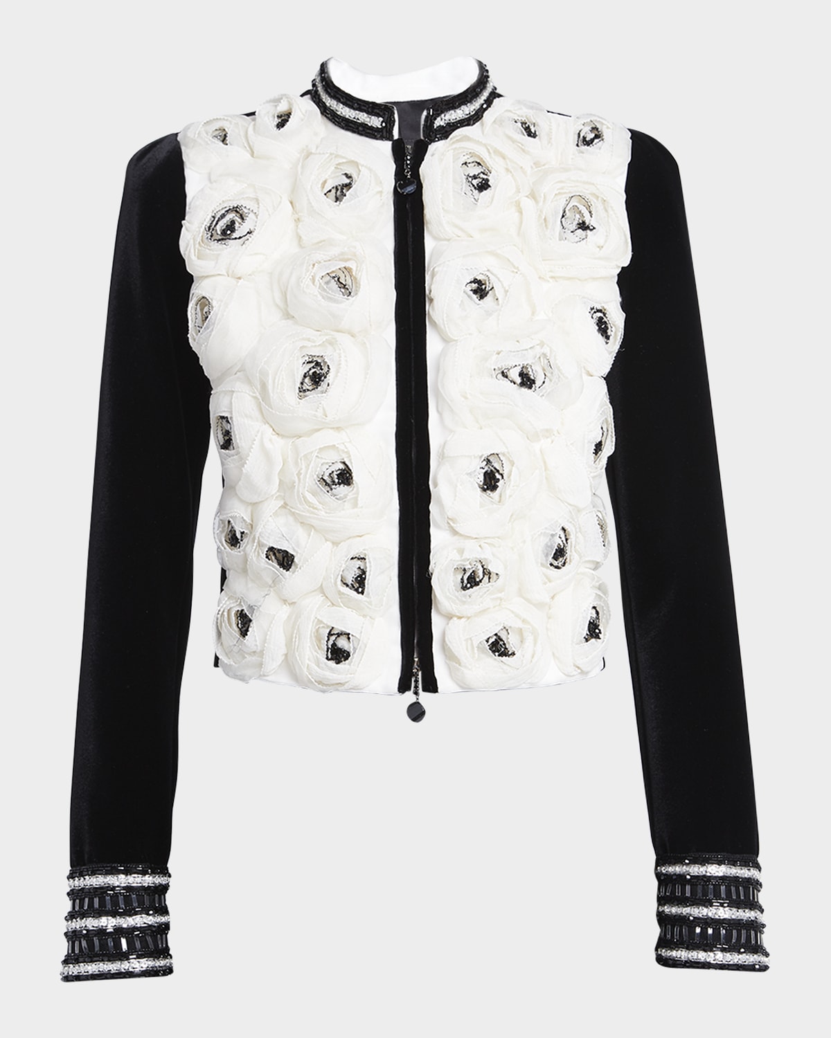 Giorgio Armani Silk Rose-Embroidered Velvet Jacket