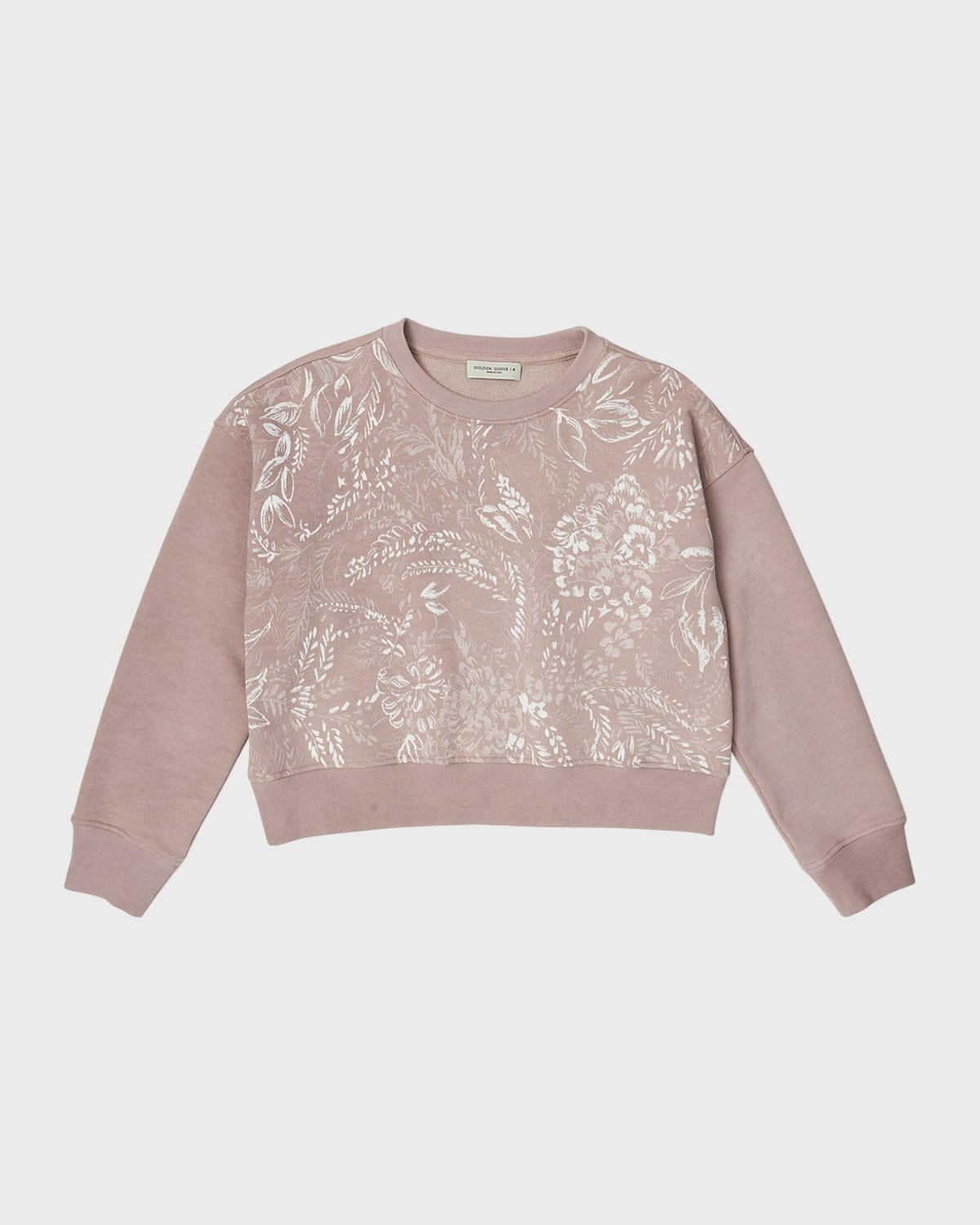 Golden Goose Girl's Journey Toile Dejouy-Print Cropped Sweatshirt, Size 12