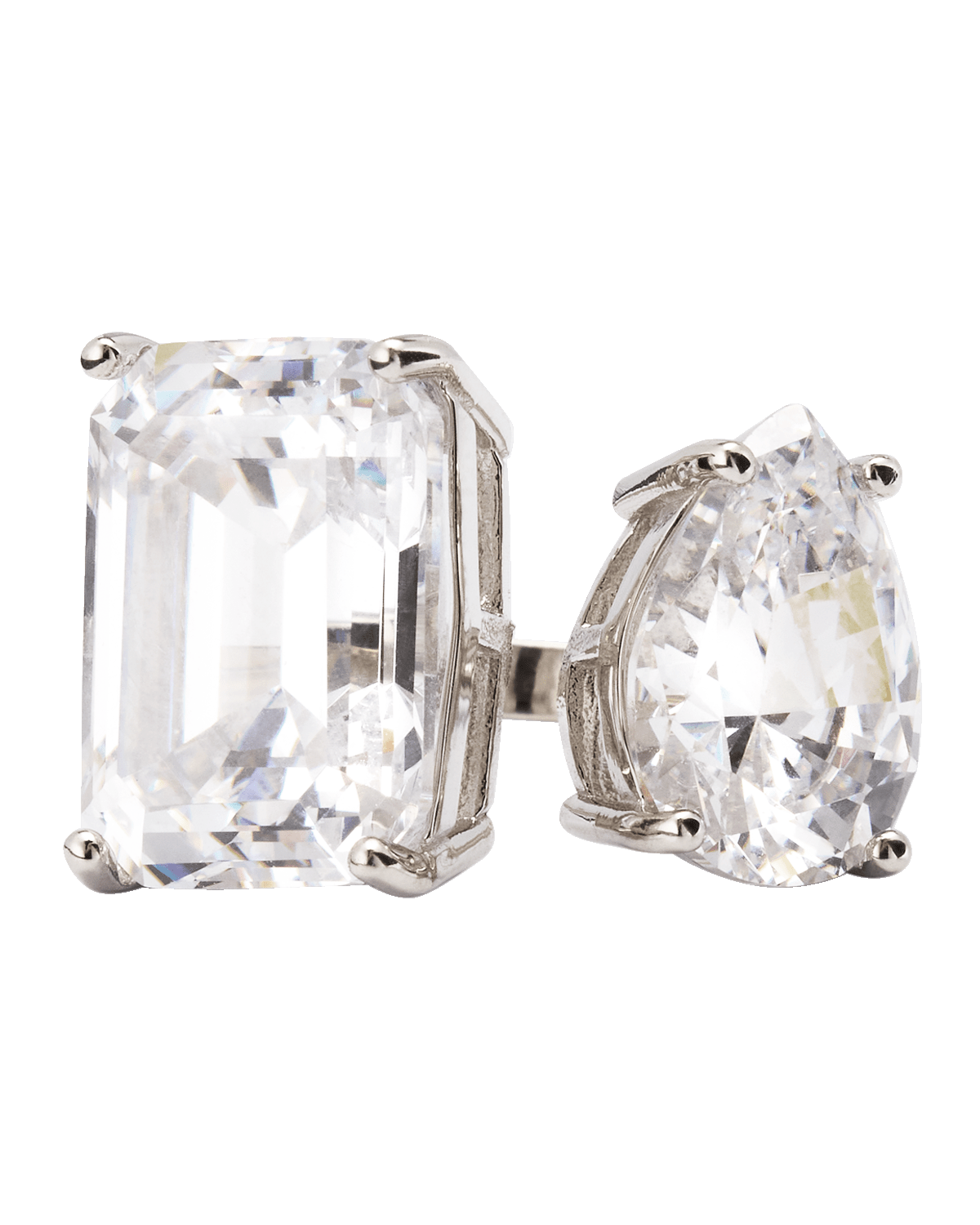 Golconda by Kenneth Jay Lane Mixed-Cut Cubic Zirconia Open-Front Ring