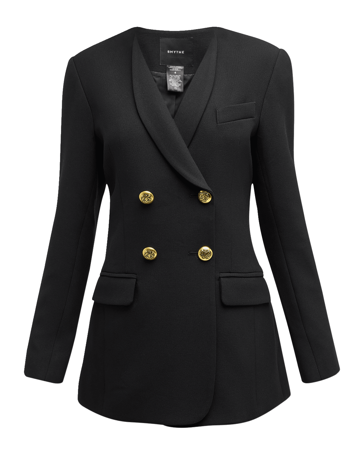 Smythe Collarless DB Wool Tailored Blazer