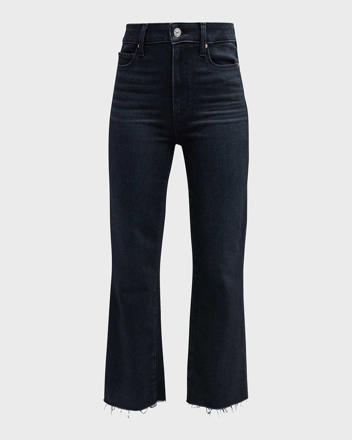 PAIGE Claudine Relaxed Flare Raw Hem Jeans
