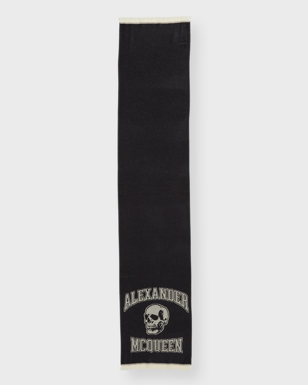 Alexander McQueen Men's Varsity Logo Skull Wool Scarf