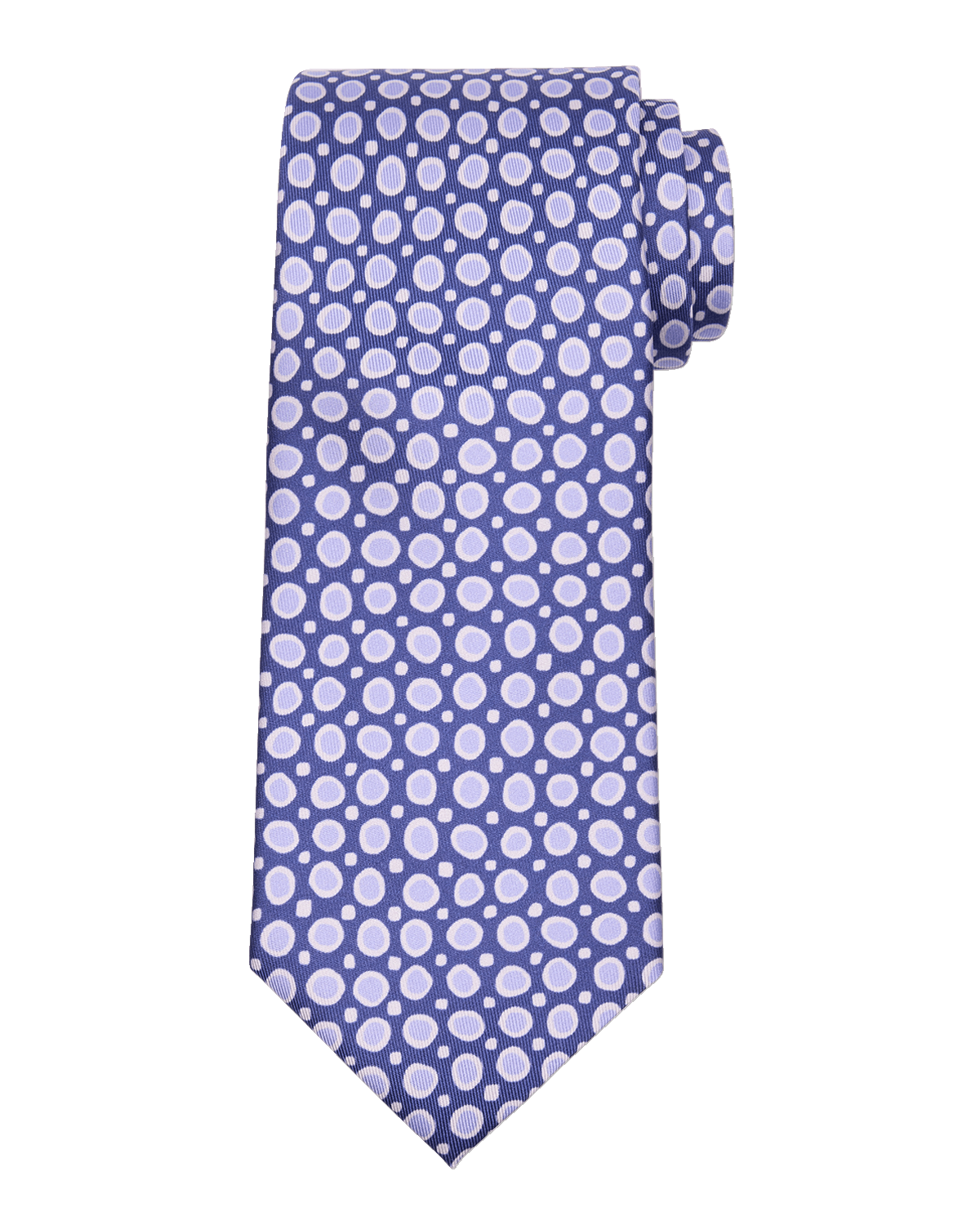 Charvet Men's Small Circle Printed Silk Tie