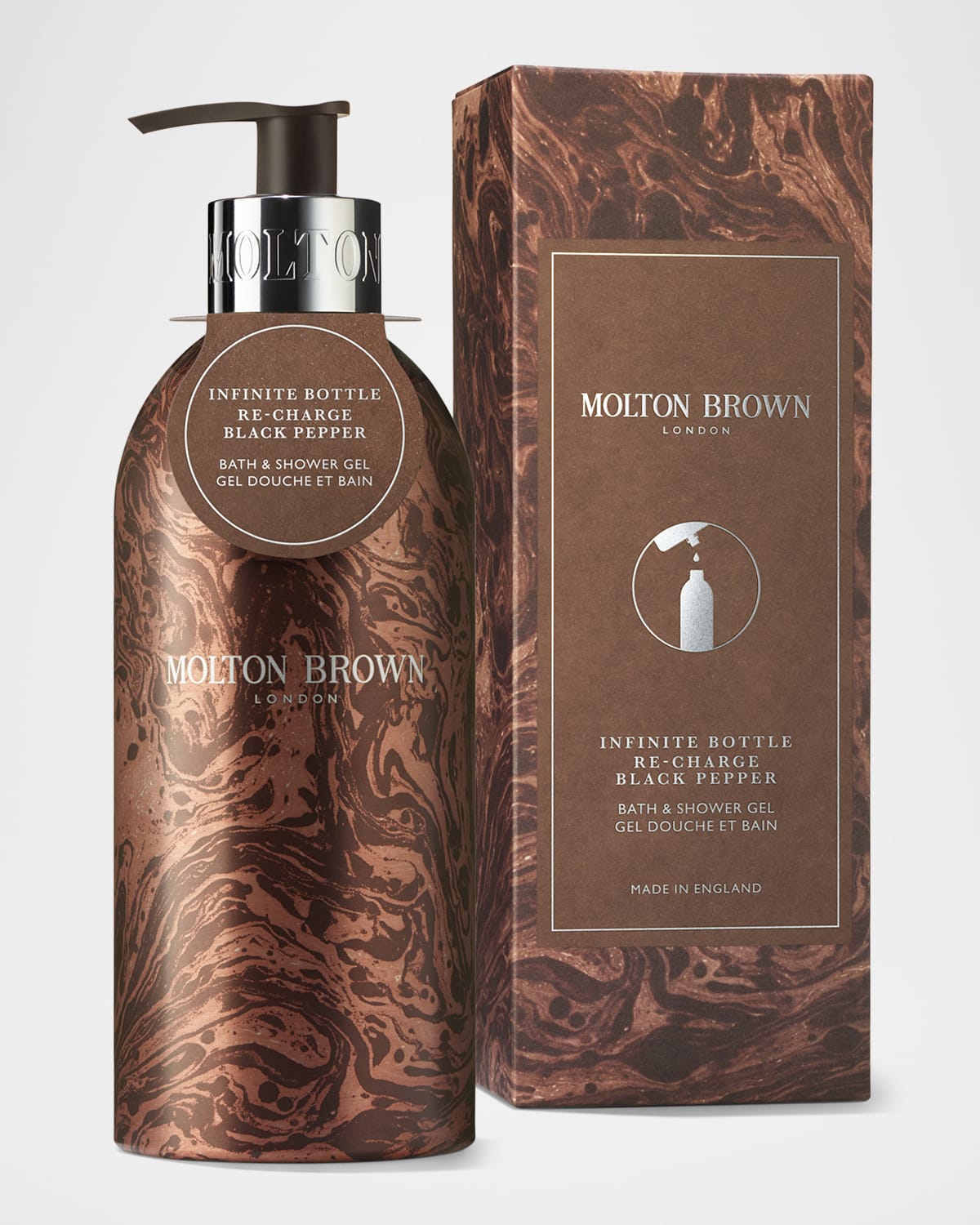 Molton Brown Infinite Bottle Re-Charge Black Pepper Bath & Shower Gel, 13.5 oz.