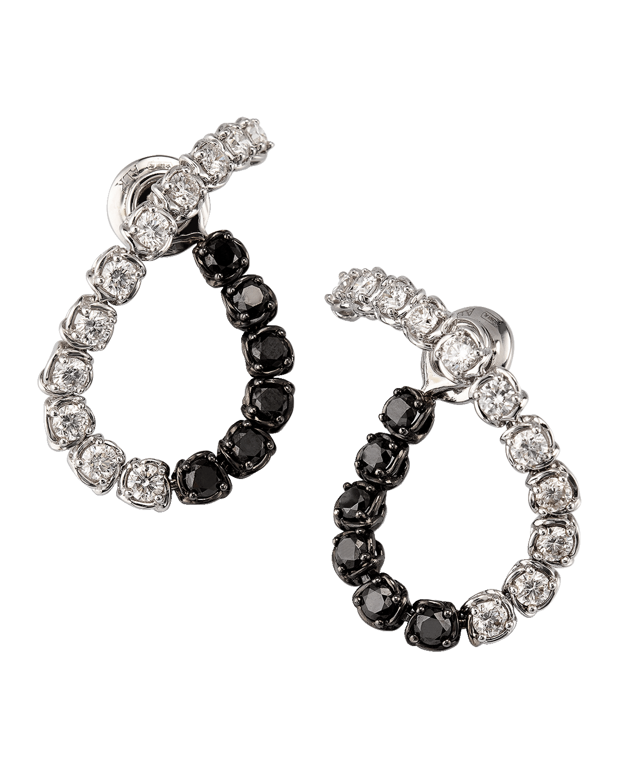 A. Link 18K Black and White Gold Diamond Earrings