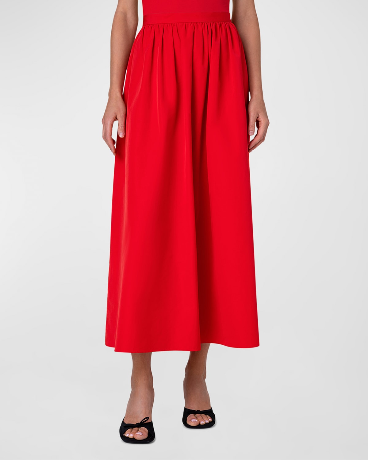 Akris punto Techno Taffeta Midi Skirt