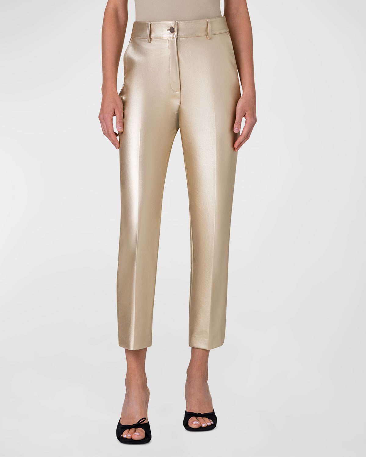 Akris punto Feryn Metallic Pebble Crepe Pants