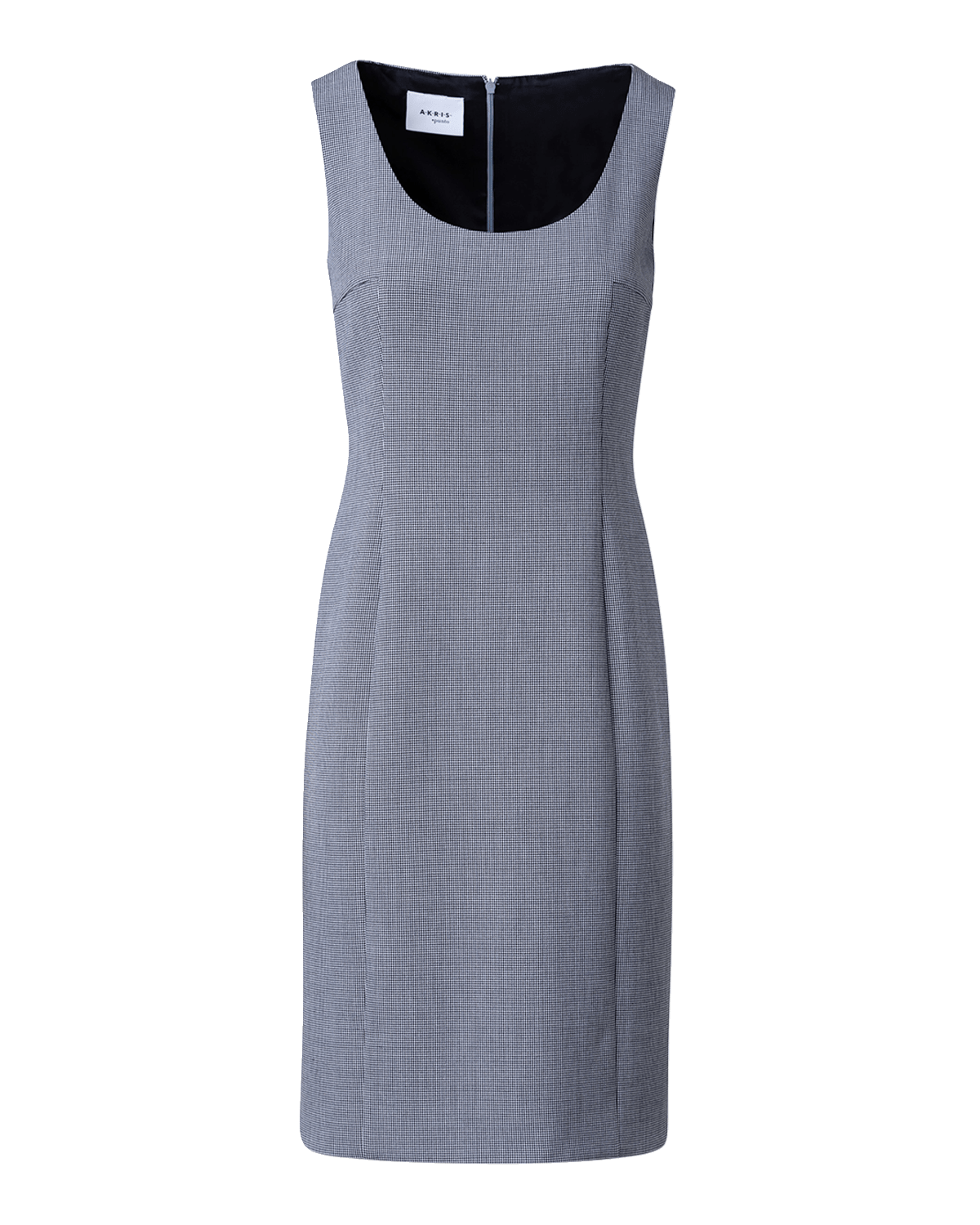 Akris punto Micro Houndstooth Pebble Crepe Sleeveless Sheath Dress