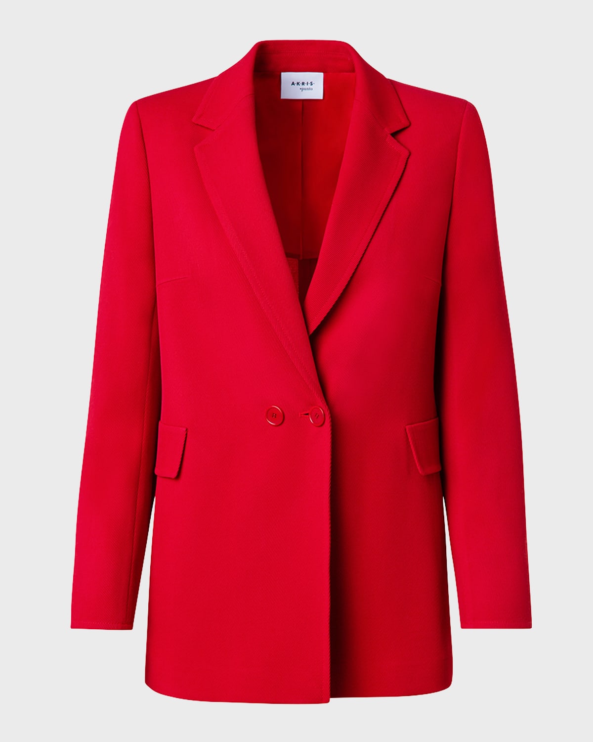 Akris punto Double-Breasted Wool Tricotine Boyfriend Blazer Jacket