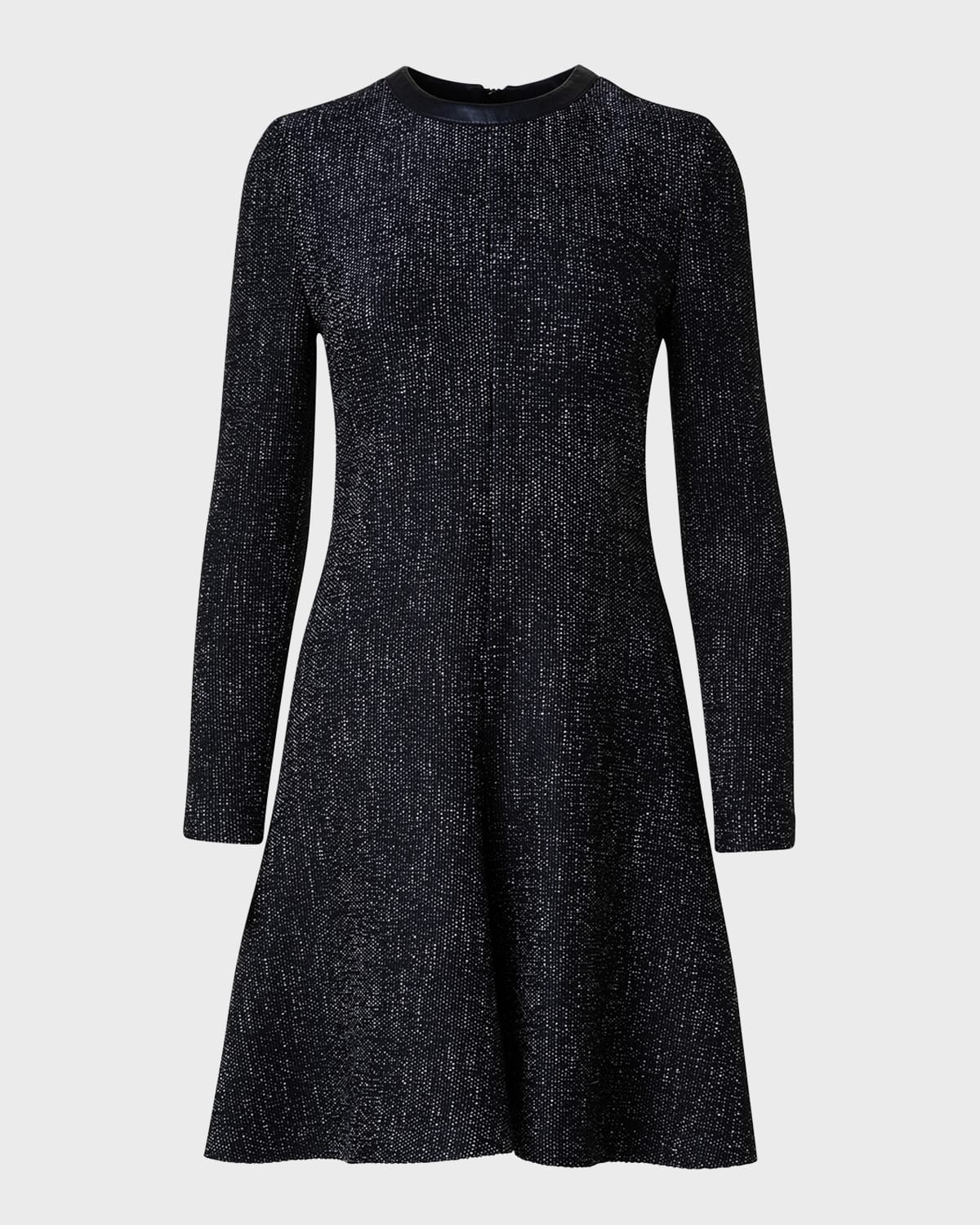 Akris punto Salt and Pepper Boucle Short Dress