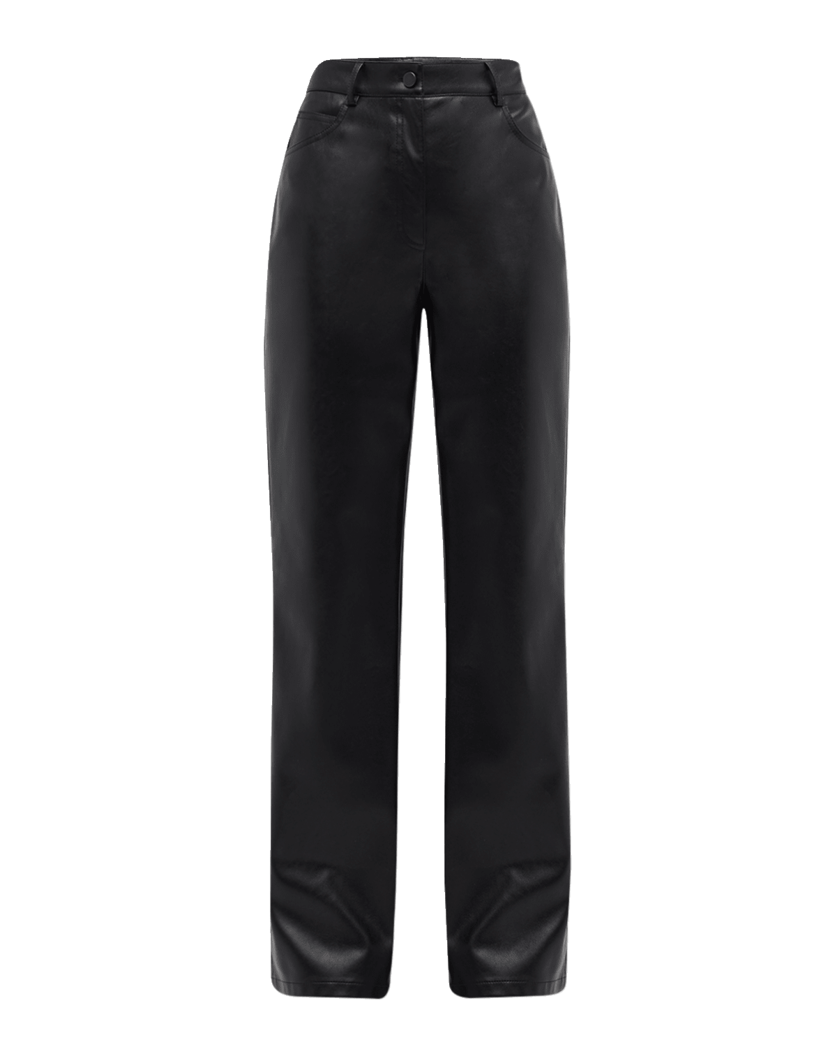 Akris punto Carrie Mid-Rise Faux Leather Straight Pants