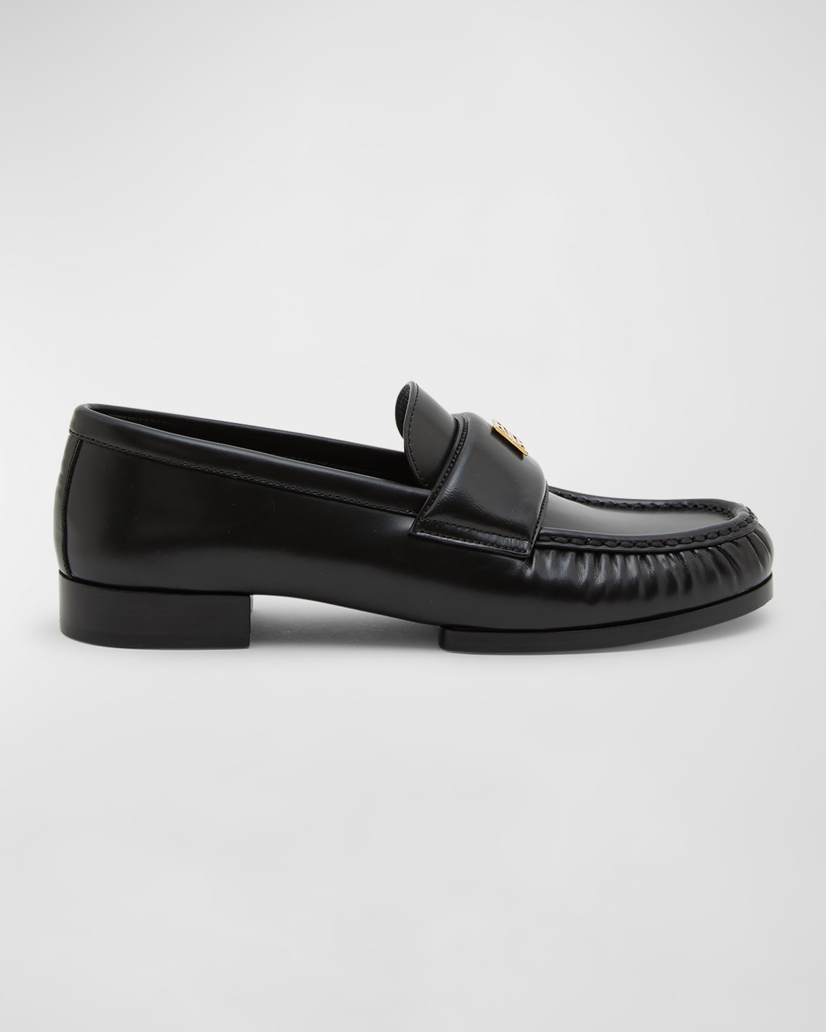 Givenchy Lambskin Leather Logo Loafers